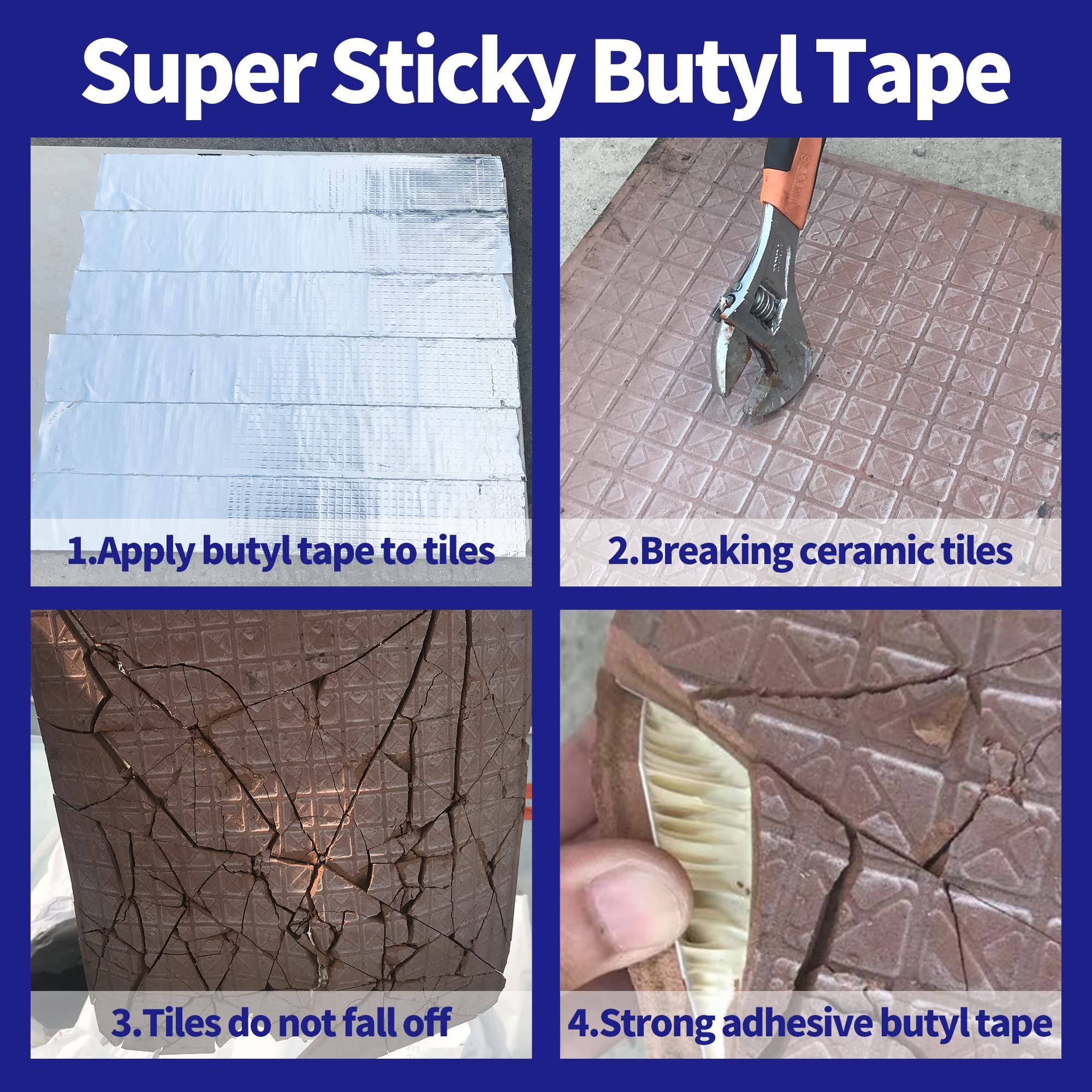 Butyl Tape Waterproof Sealant - 50mm x 5m (2inch x 16ft) Aluminum Foil Tape for RV Repair, Boat Sealing, Window Glass, Pipe & EPDM Rubber Roof Patching - Heavy Duty Adhesive for Home, Automotive & Marine Applications (Silver, 30 Rolls Pack)