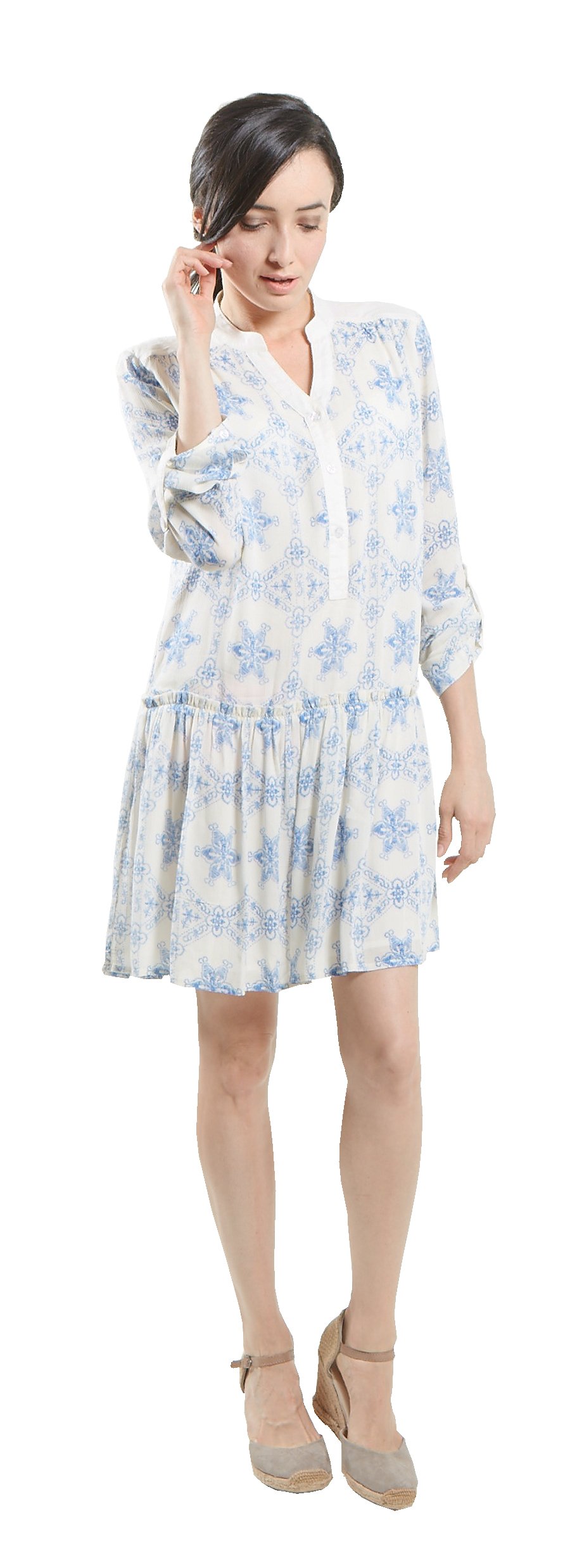 Women's Bohemian Peasant Tunic Shirt Dress - Flowy Summer Maxi Dress with Embroidery | Perfect for Beach, Festival & Casual Wear