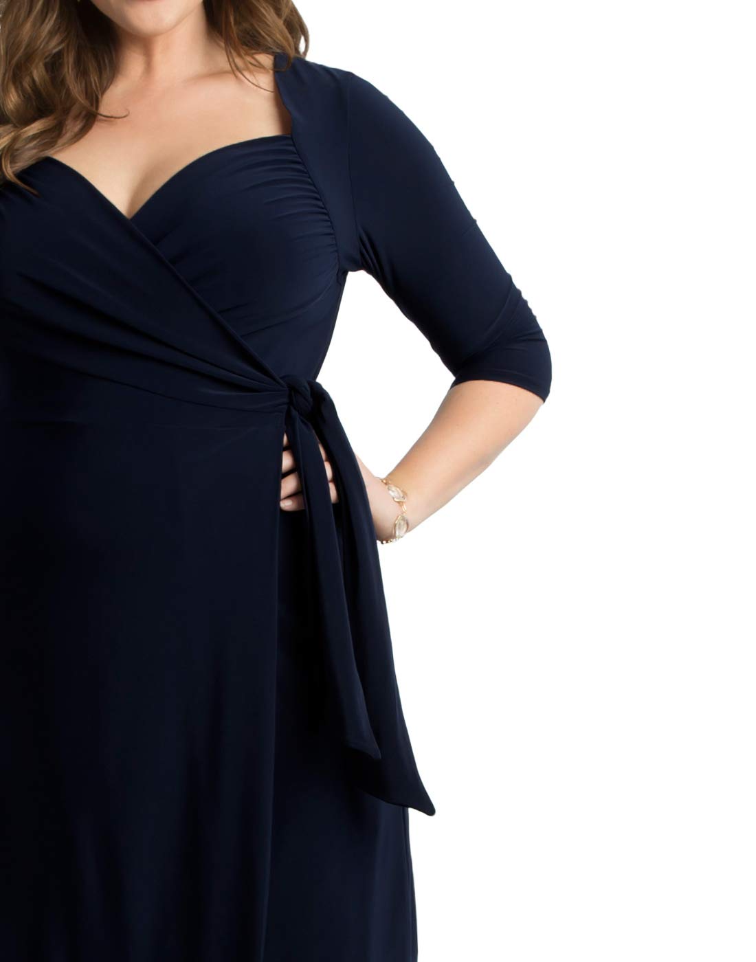 Kiyonna Women's Plus Size Sweetheart Neck Knit Wrap Dress - Elegant & Flattering for Weddings, Parties & Special Occasions