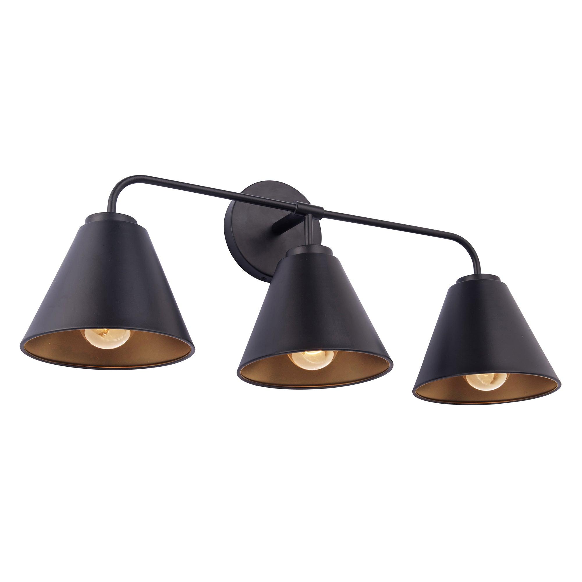 Modern 3-Light Vanity Light for Bathroom - Loft Style LED Wall Sconce with Adjustable Arms, Perfect for Makeup Mirror Lighting and Bedroom Decor