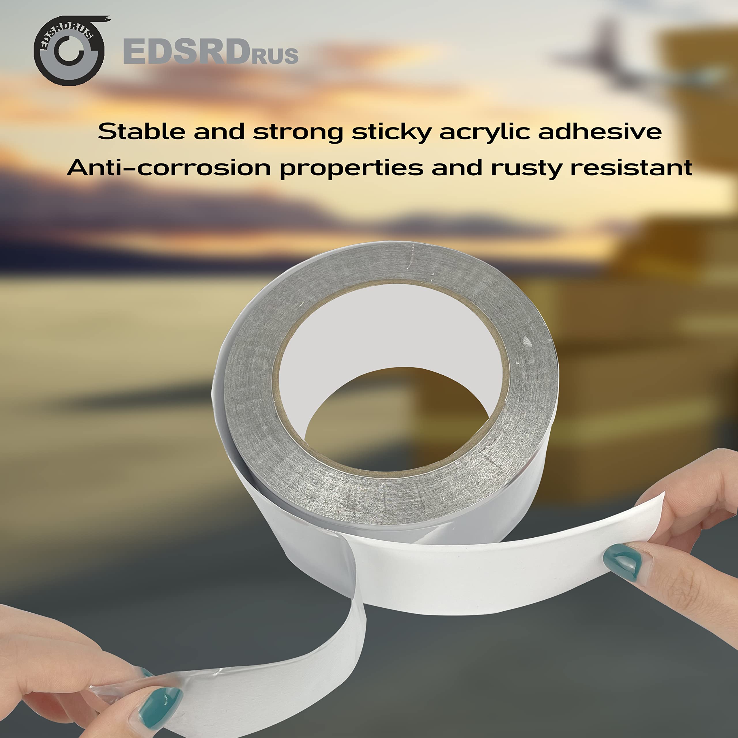4in x 98ft Heavy Duty Aluminum Foil Tape - 3.5mil Flame Resistant HVAC Duct Tape for Hot & Cold Air Duct Sealing, Metal Repair & Insulation - Perfect for HVAC Systems, Ductwork, Roofing & Automotive Repairs