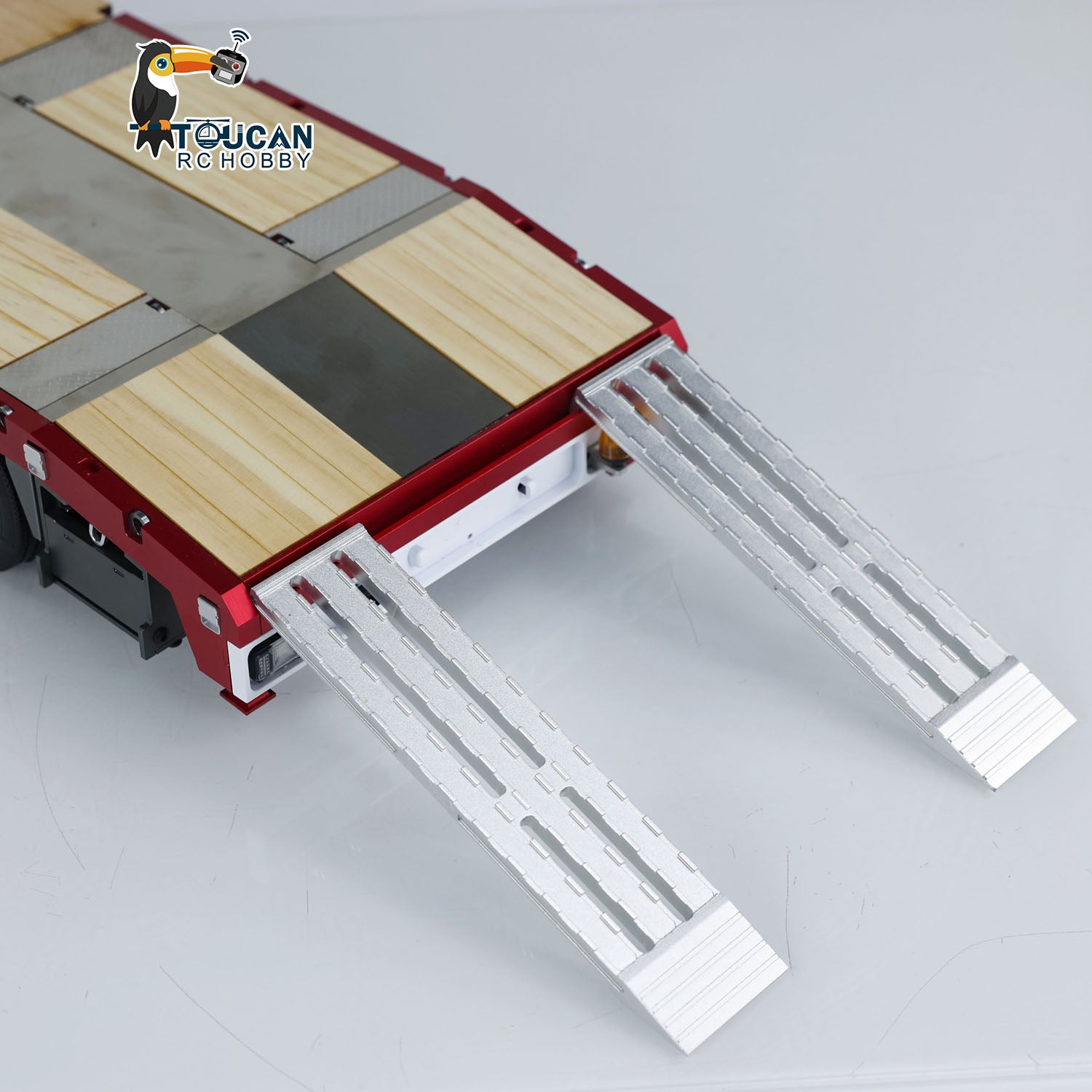 1/14 Scale 3 Axles Extendible Metal Trailer for RC Tractor Truck & Car Models - Assembled & Painted (103x20x8cm) - Perfect for RC Construction Sites, Farm Scenes & Truck Shows