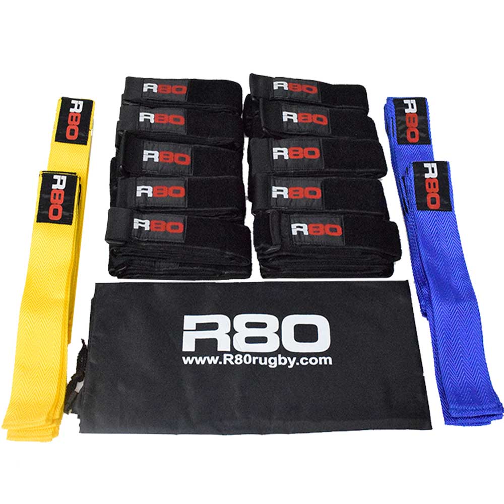 R80 Junior Rippa Rugby Sets - 20 Player Team Kit for Kids Youth Rugby Training & Games | Perfect for School PE Classes, Youth Leagues & Backyard Play
