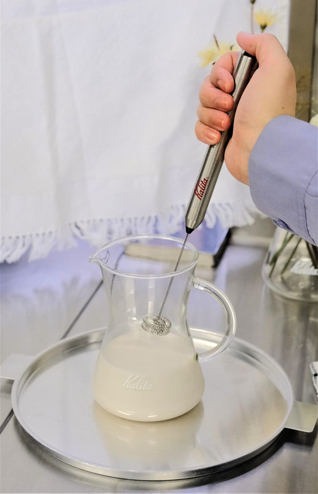 Kalita #64265 Stainless Steel Milk Frother Wand - Perfect for Lattes, Cappuccinos & Hot Chocolate at Home