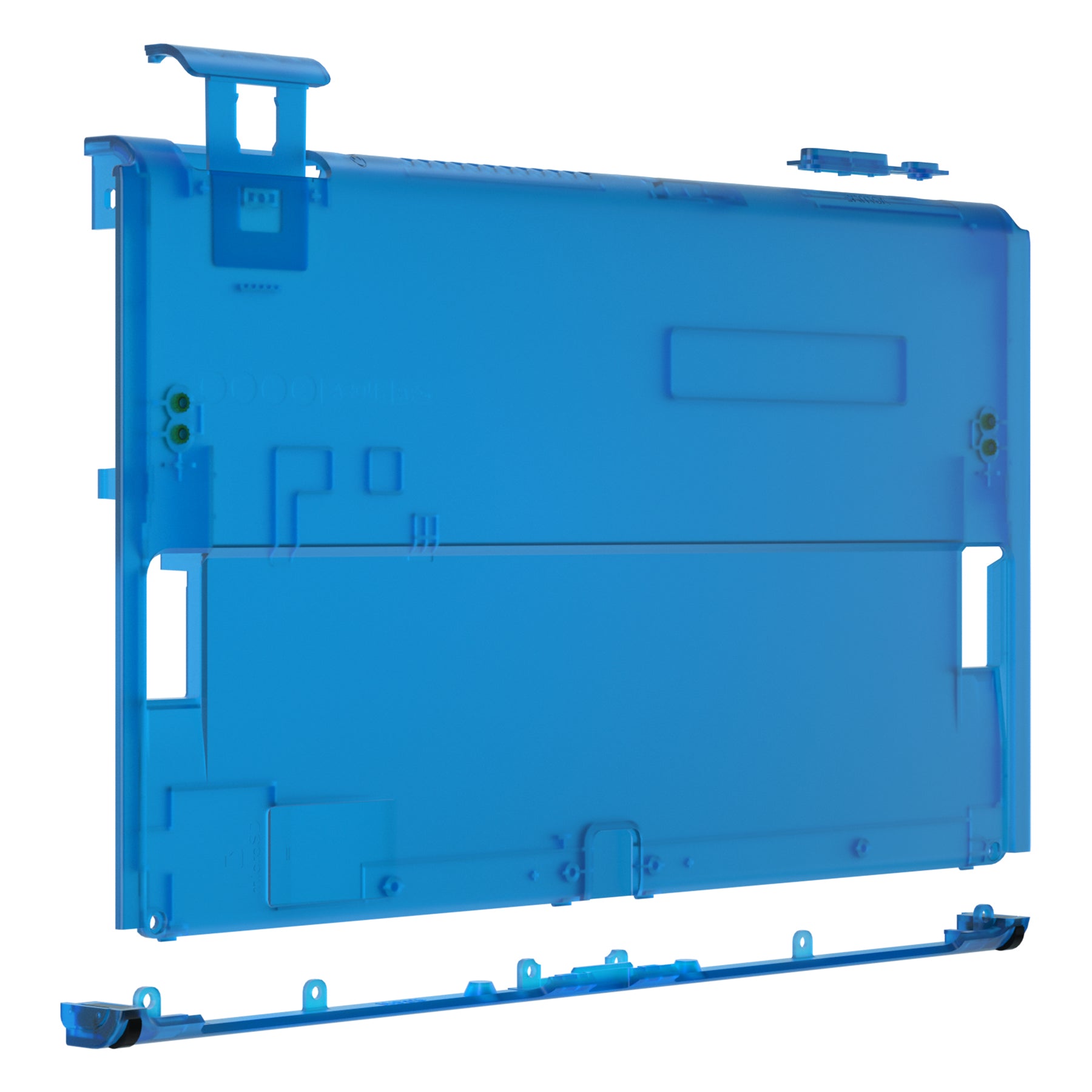eXtremeRate Clear Blue Replacement Back Plate Housing Shell for Nintendo Switch OLED Console - DIY Installation, JoyCon & Kickstand Not Included (BNSOM5006) | Perfect for Gaming Enthusiasts & Console Modders