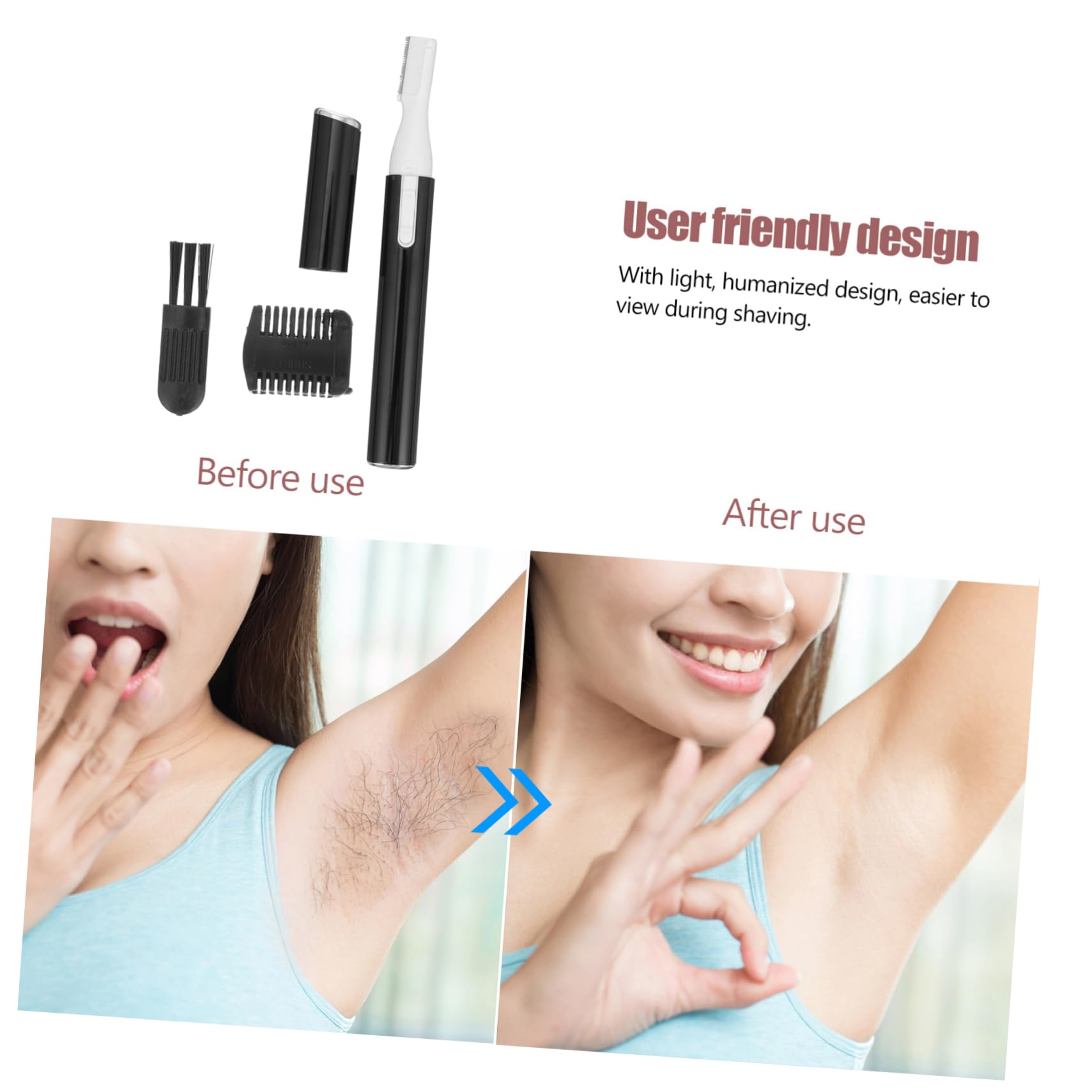 Electric Eyebrow Shaver for Women - Painless Facial Hair Remover Tool with 1 Replacement Head | Perfect for Eyebrow Shaping, Upper Lip & Peach Fuzz Removal at Home or Travel