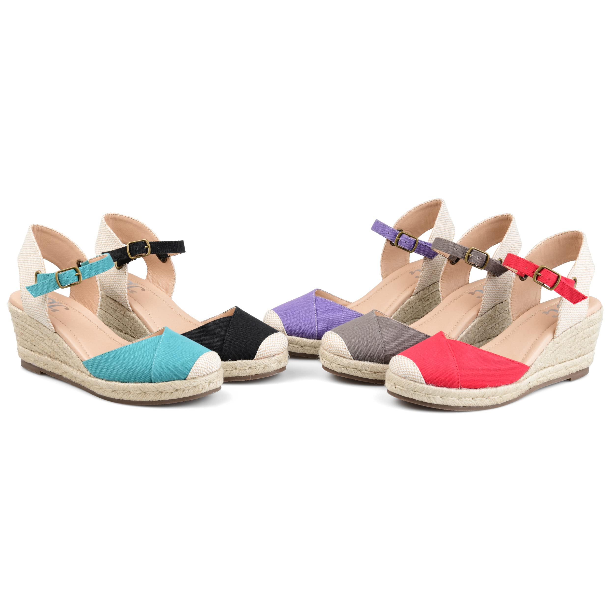 Journee Women's Comfort Foam Ashlyn Espadrille Wedge Sandals - Breathable Summer Casual Shoes for Walking, Beach & Outdoor Activities