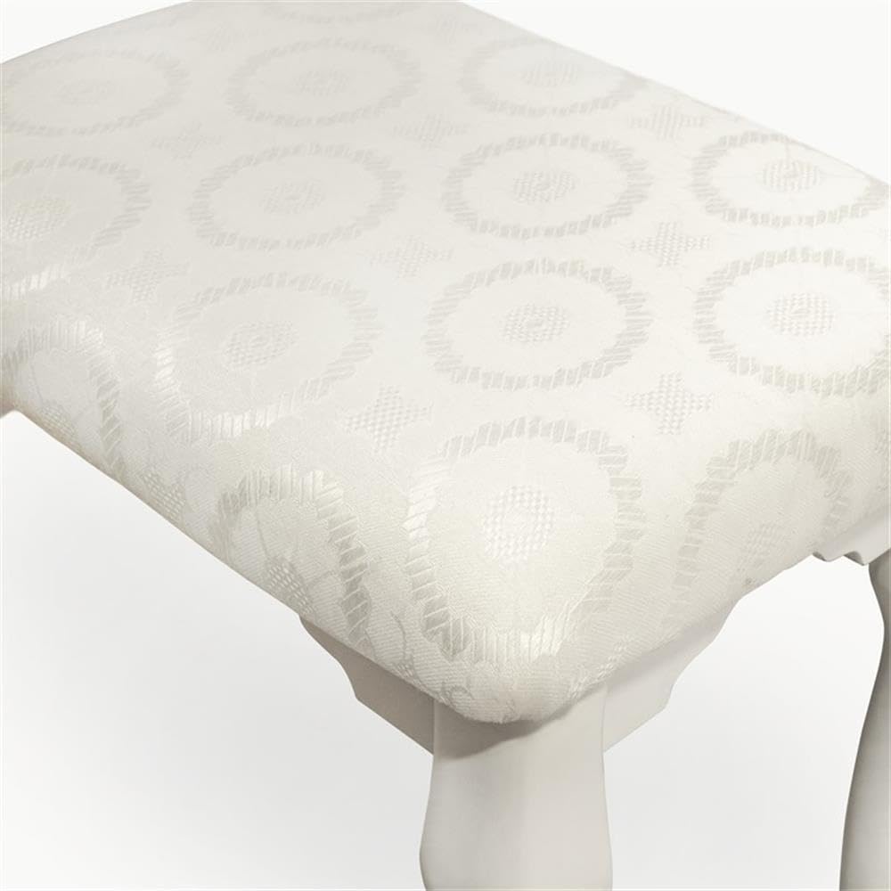 Furniture of America Matilda Stool Set - White Vanity Stool with Cushion, Perfect for Bedroom Dressing Table, Makeup Vanity or Bathroom Seating