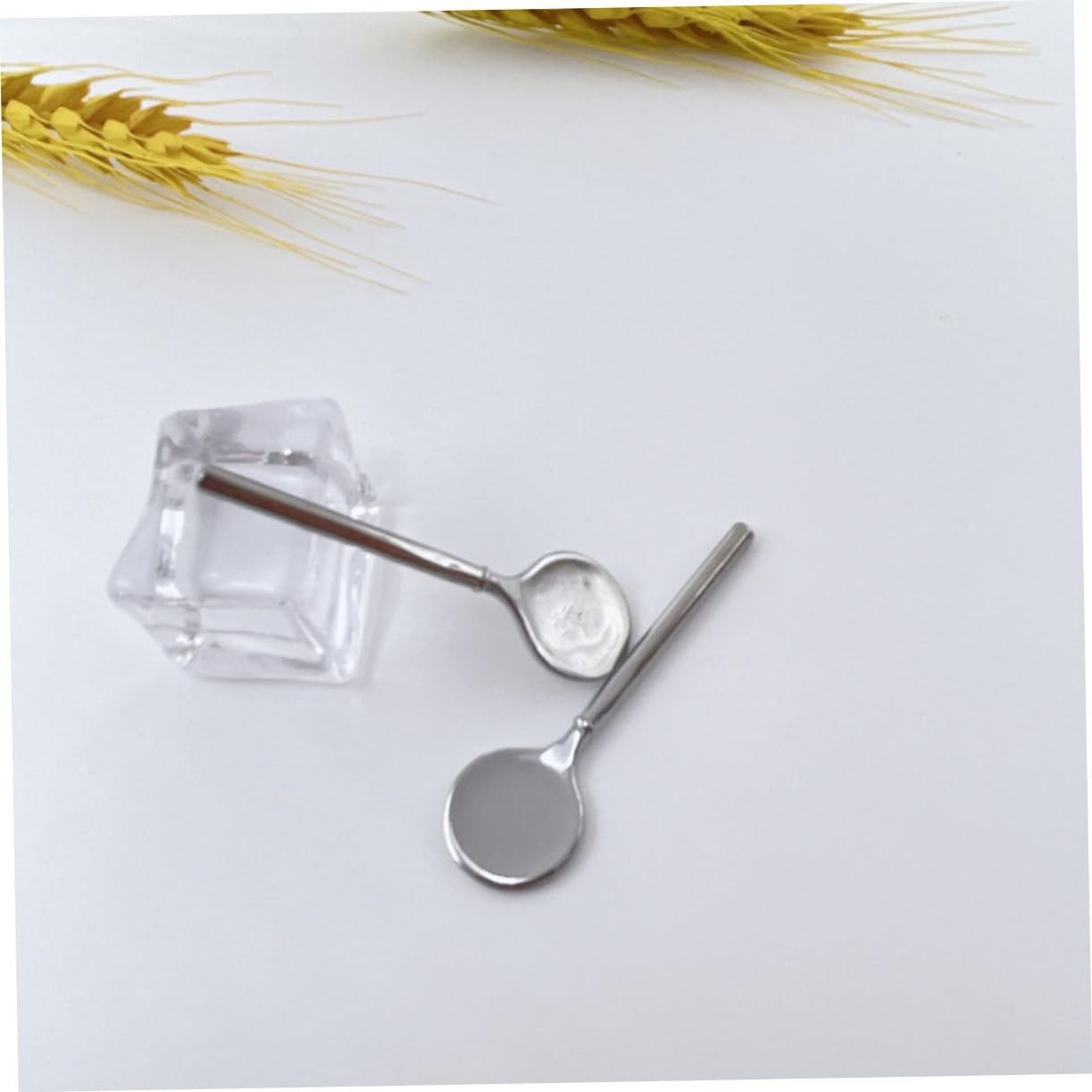 2-Pack Zinc Alloy Mini Skincare Scoop - 7cm Reusable Eye Cream Spoon & Makeup Tool for Creams, Lotions & Serums | Perfect for Travel & Daily Skincare Routine