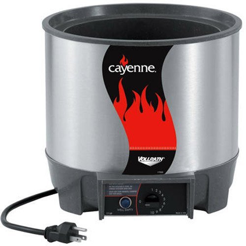 Vollrath 72017 Cayenne 7 Quart Round Heat 'N Serve Food Warmer - Perfect for Catering, Buffets & Keeping Meals Hot at Events