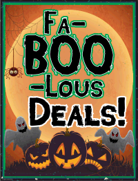 Vinyl Window Sign - Fa BOO Lous Deals | Halloween Store Promotion Decal | Perfect for Retail Shops, Boutiques & Seasonal Decor