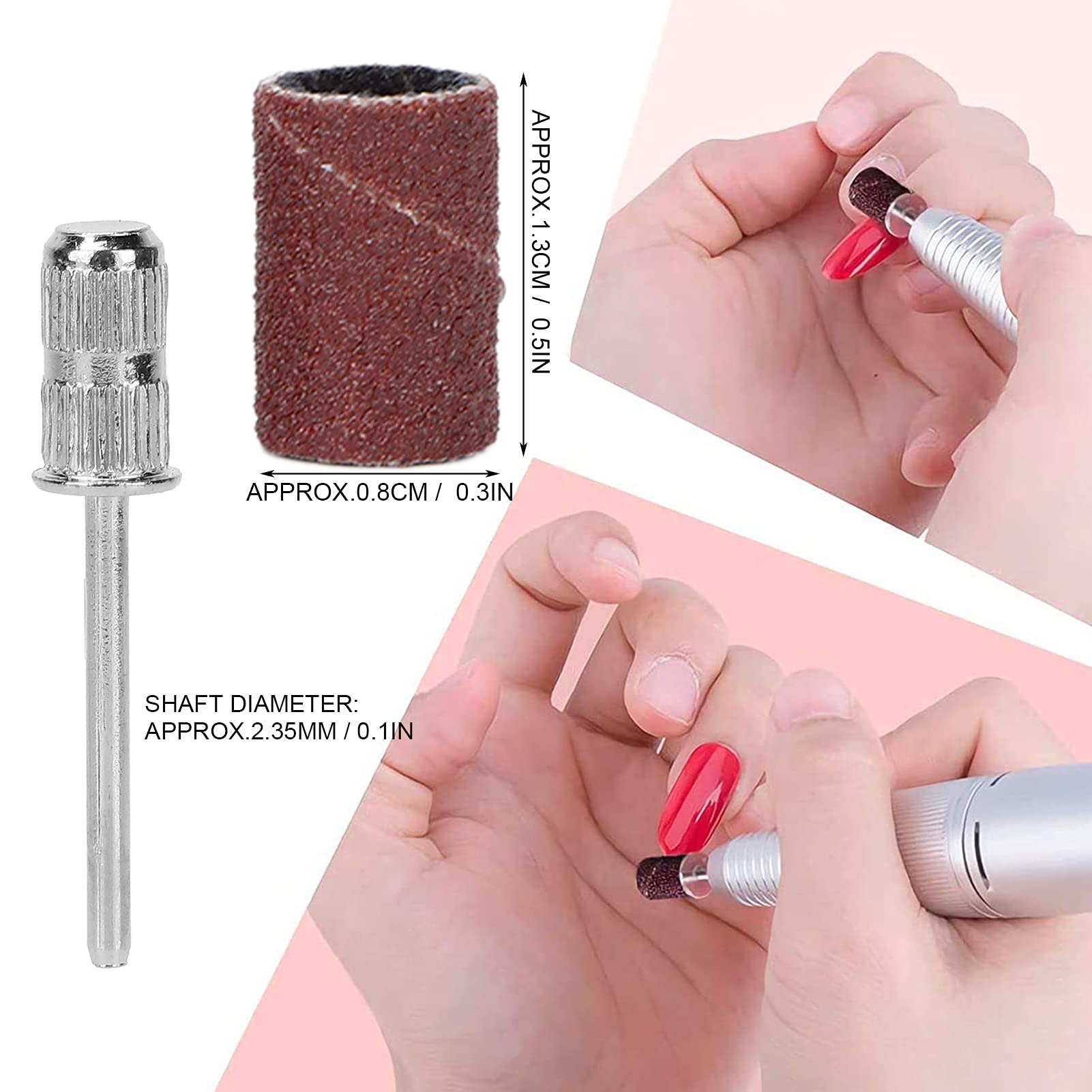 210pcs Pedicure Sanding Bands Set - 80/120/180 Grit Nail Files for Shaping, Polishing & Grinding | Professional Nail Care Kit for Salon & Home Manicure/Pedicure