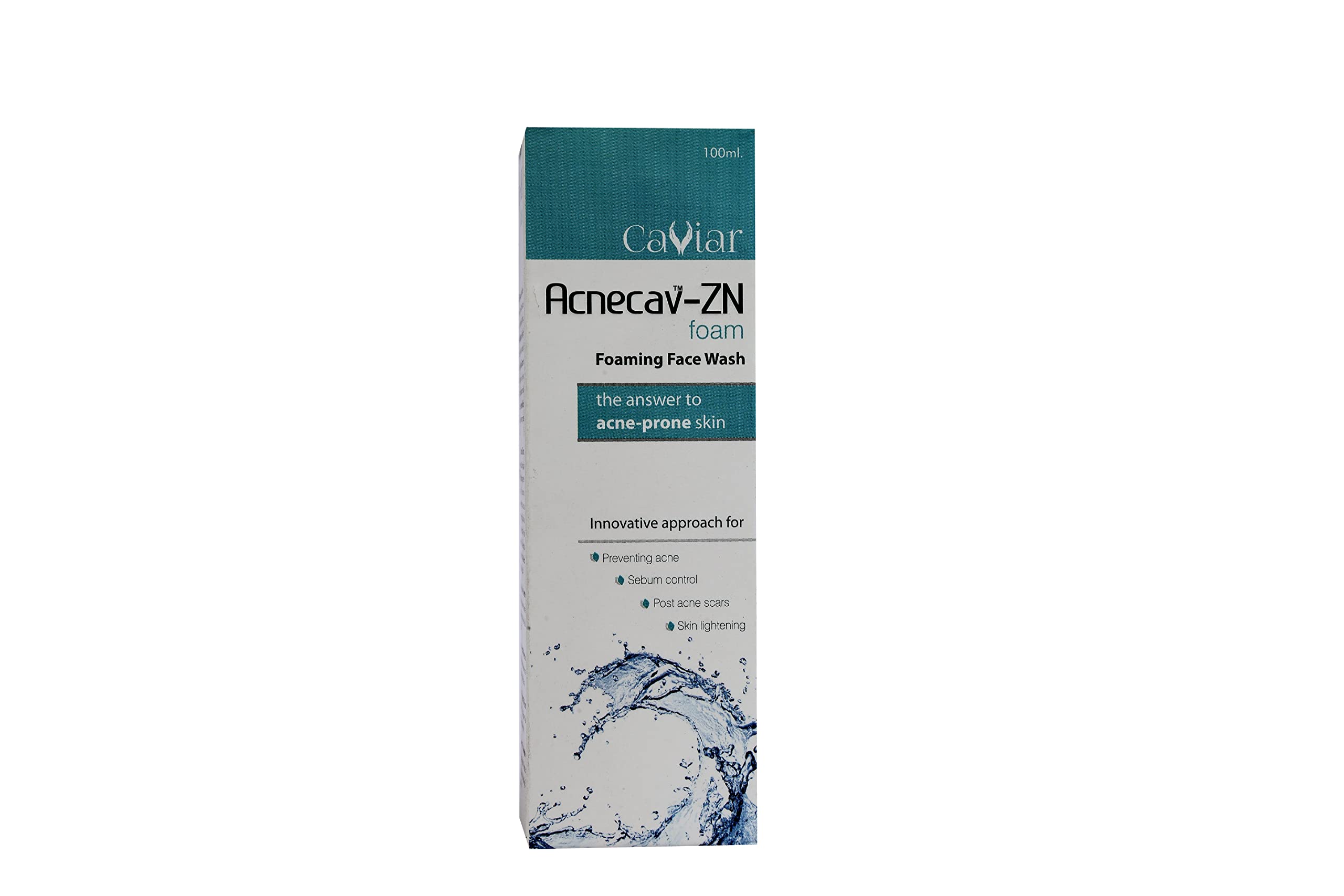 VELITE ACNECAV-ZN Foaming Face Wash 100ml - Gentle Cleanser for Acne-Prone Skin, Oil Control & Deep Pore Cleansing - Perfect for Daily Skincare Routine & Travel