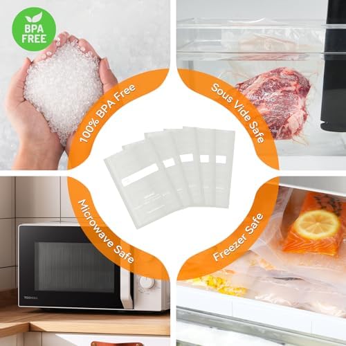 Wevac 6''x10'' and 8''x12'' 300 Count Vacuum Sealer Bags - BPA Free Commercial Grade Food Saver Bags for Sous Vide, Meal Prep & Long-Term Food Storage | PreCut Vacuum Seal Bags for Freezer, Dry Goods & Bulk Food Preservation
