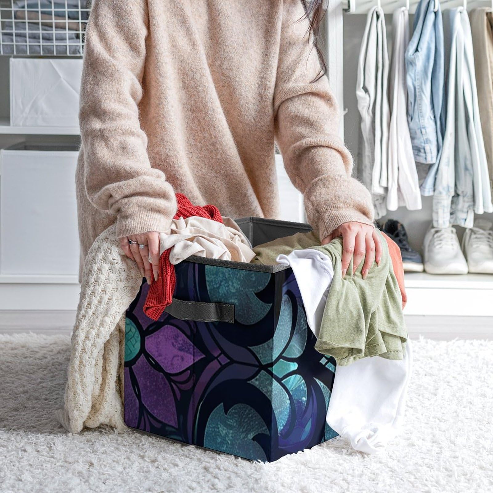 Large Collapsible Storage Bins with Handles - 10.6
