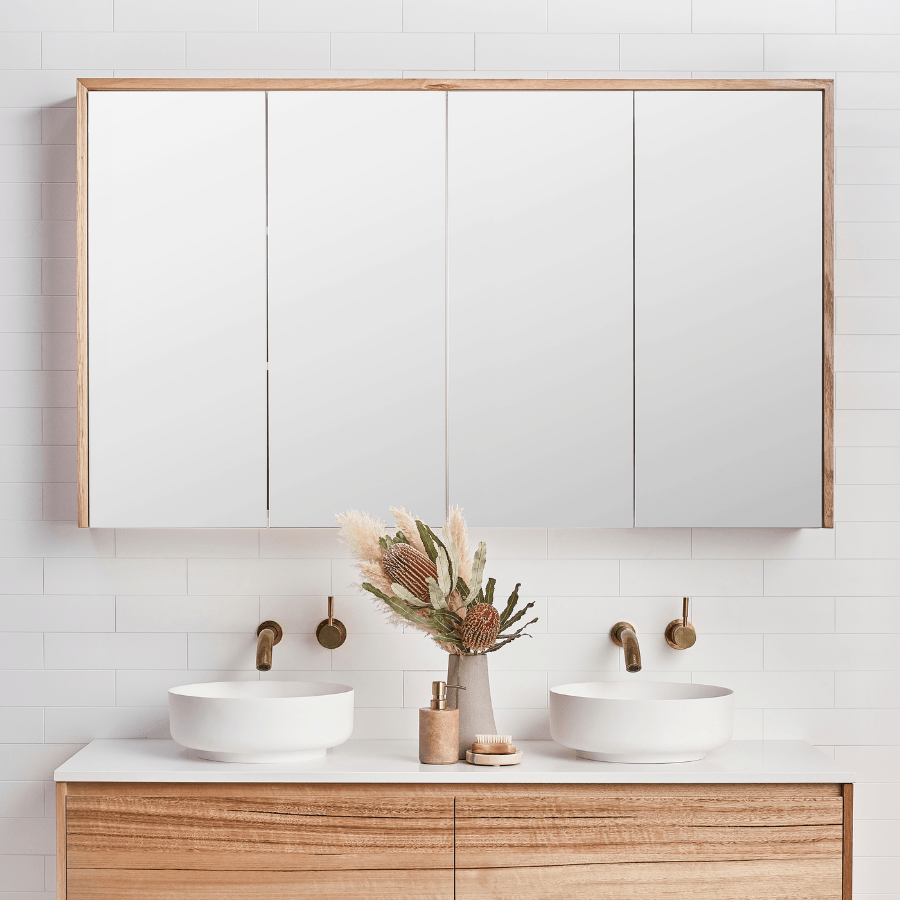 Bayview Mirror Cabinet 1500 - Premium Tasmanian Oak Bathroom Storage with Adjustable Shelves | Perfect for Small Bathrooms, Vanity Organization & Modern Home Decor