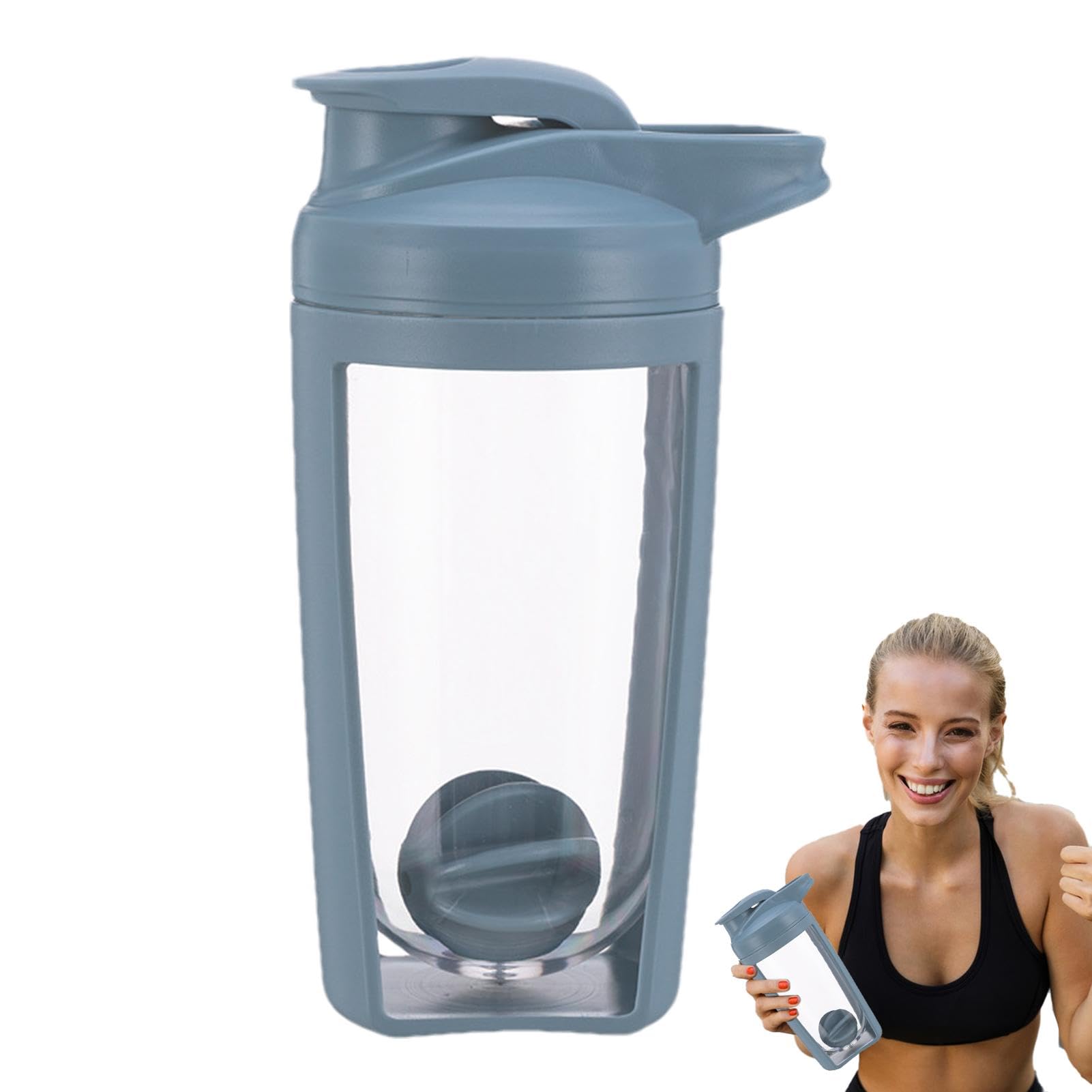 Premium Protein Shaker Bottle & Coffee Mixer - 24oz Large Capacity Leak-Proof Sports Water Bottle for Gym, Workouts & On-the-Go Nutrition | BPA-Free Protein Powder Mixer with Storage Compartment