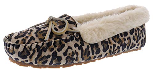 Tan Leopard Suede