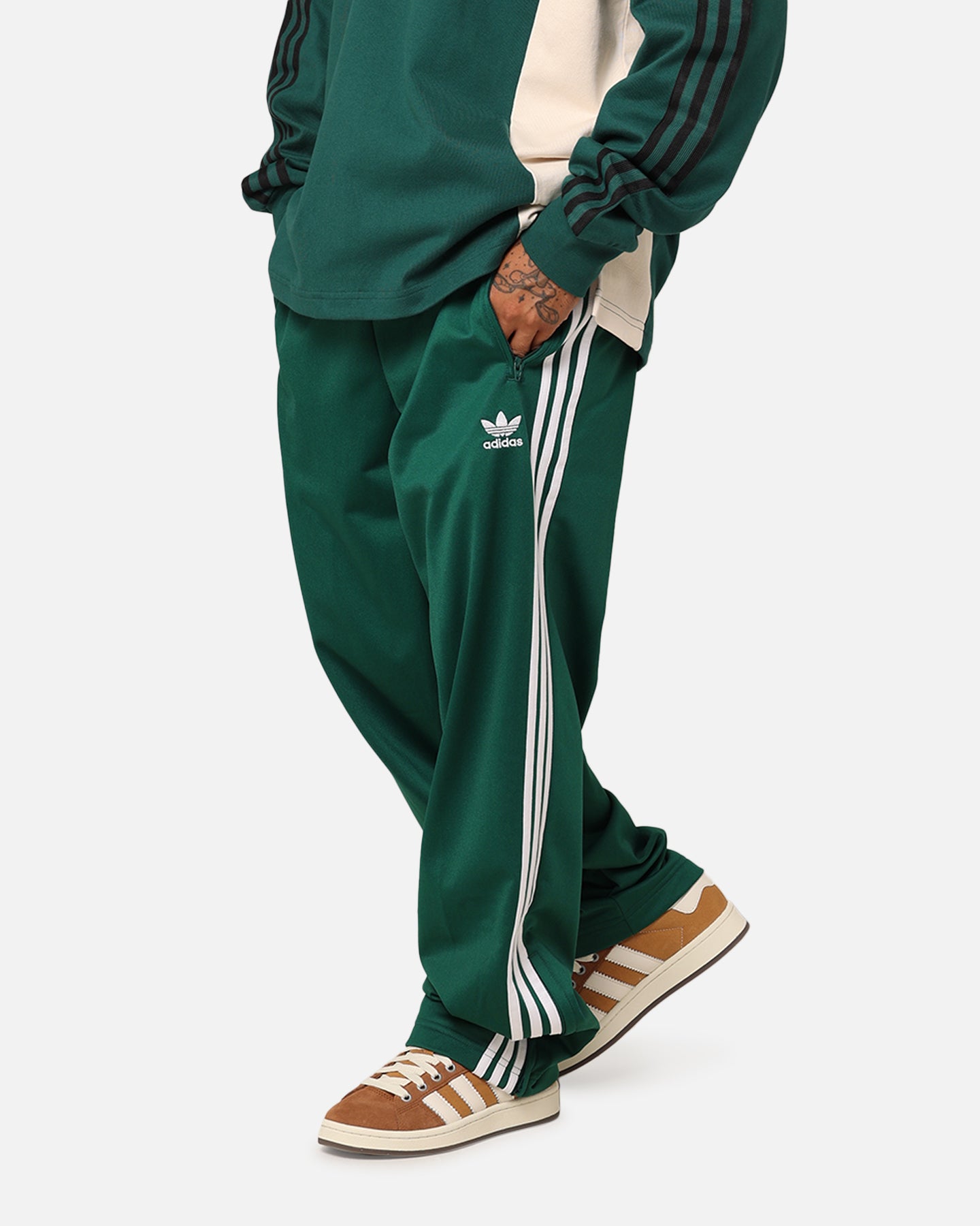 Adidas Adicolor Classics Firebird Track Pants for Men - Green Athletic Joggers for Running, Gym & Casual Wear