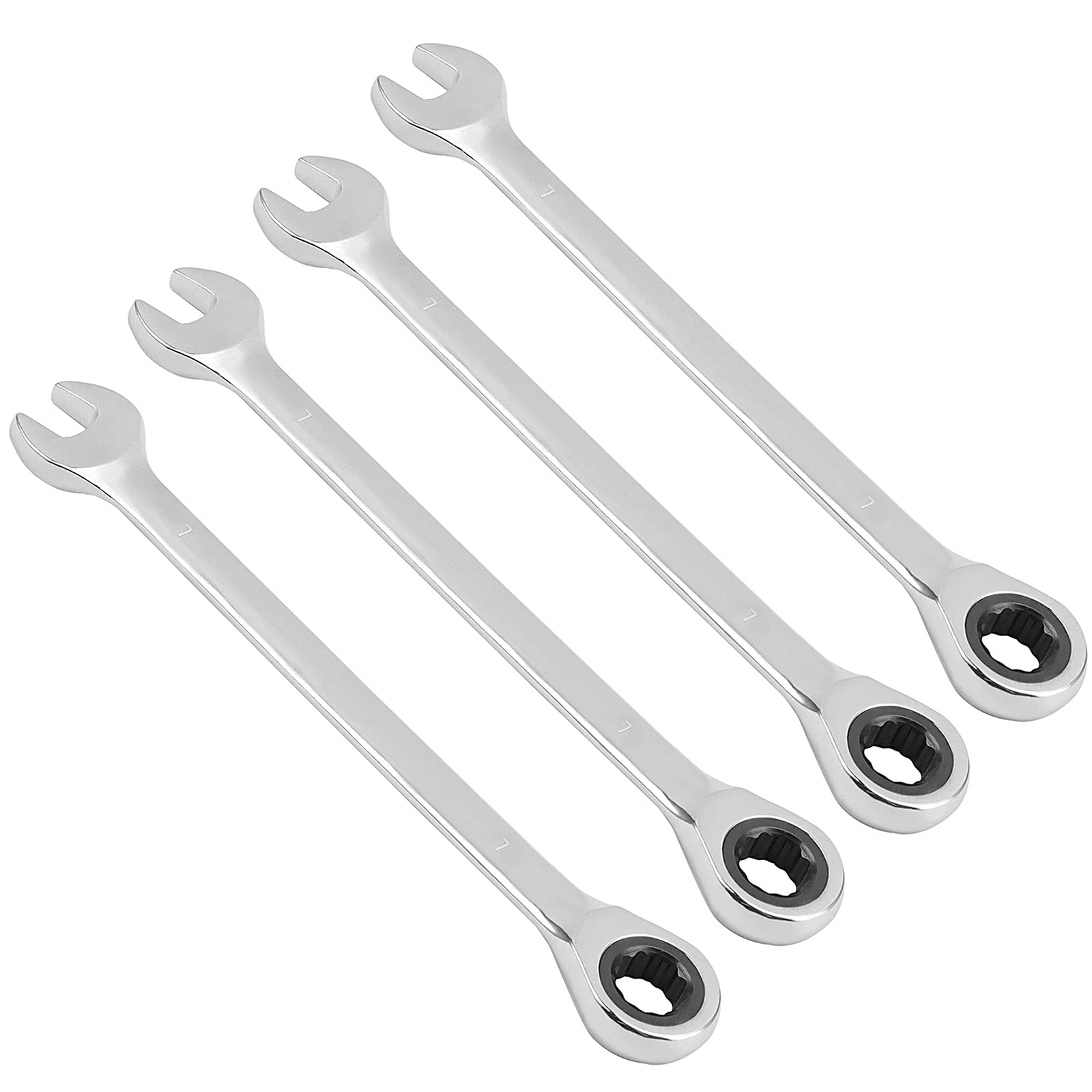ZOENHOU 4PCS 7mm Reversible Ratcheting Wrench Set - Metric Ratcheting Combination Spanner with 72 Teeth & 5° Swing - CRV Steel Gear Wrench for Automotive, DIY & Home Repair
