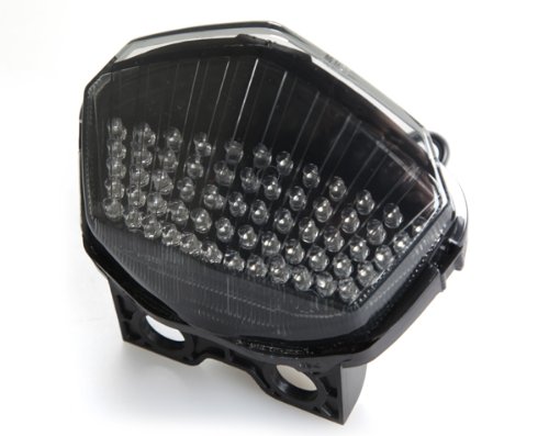 Smoke Lens Sequential LED Tail Lights for 2008-2012 Kawasaki Ninja 250R - High Visibility Motorcycle Brake Lights for Night Riding & Enhanced Safety