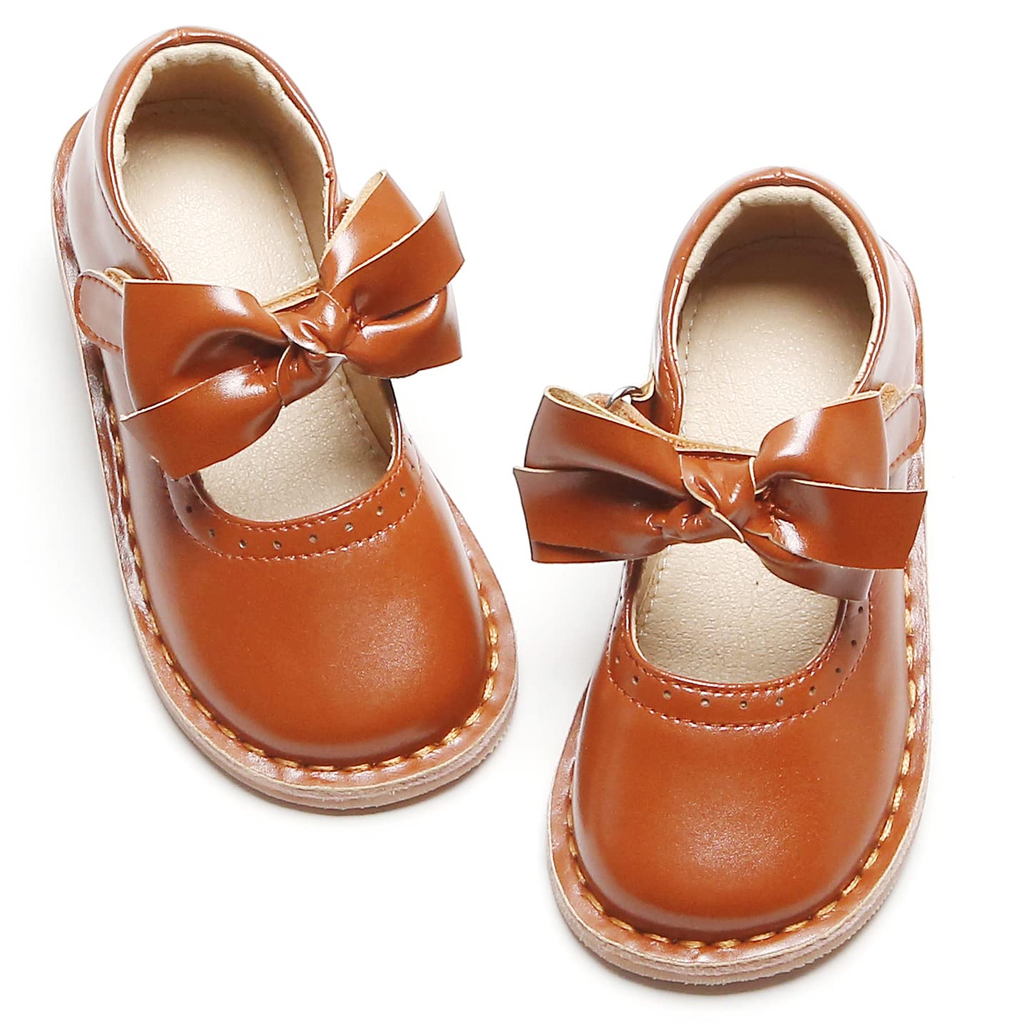 GINFIVE Toddler Girls Dress Shoes - Comfortable Little Kids Flats for School, Mary Janes Shoes | Perfect for Weddings, Parties & Everyday Wear