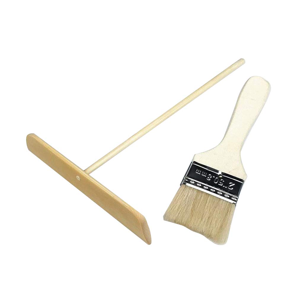 **Hemoton 2-Piece Pancake Art Tool Set - Non-Stick Pancake Scraper & Silicone Brush - Perfect for Fluffy Pancakes, Crepes, and Waffles - Essential Kitchen Utensils for Breakfast Cooking**