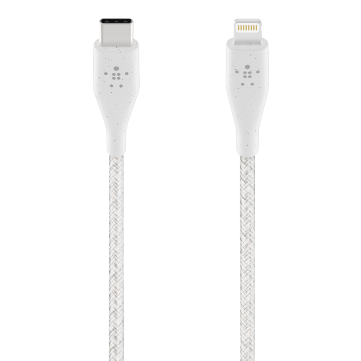 Belkin USB C to Lightning Cable 1.2M (4ft) - DuraTek Plus Fast Charging Cord - White - Perfect for iPhone Charging at Home, Office or Travel