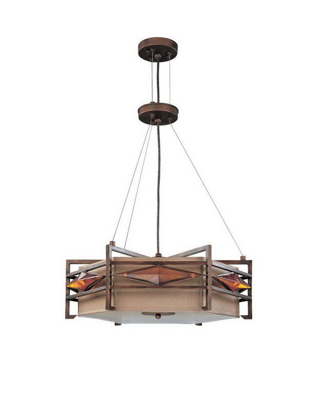 Nuvo Lighting 60 3875 Gable Collection 3-Light Energy Star Certified GU24 Fluorescent Pendant Chandelier in Gramercy Bronze Finish - Perfect for Kitchen Islands, Dining Rooms & Modern Farmhouse Decor