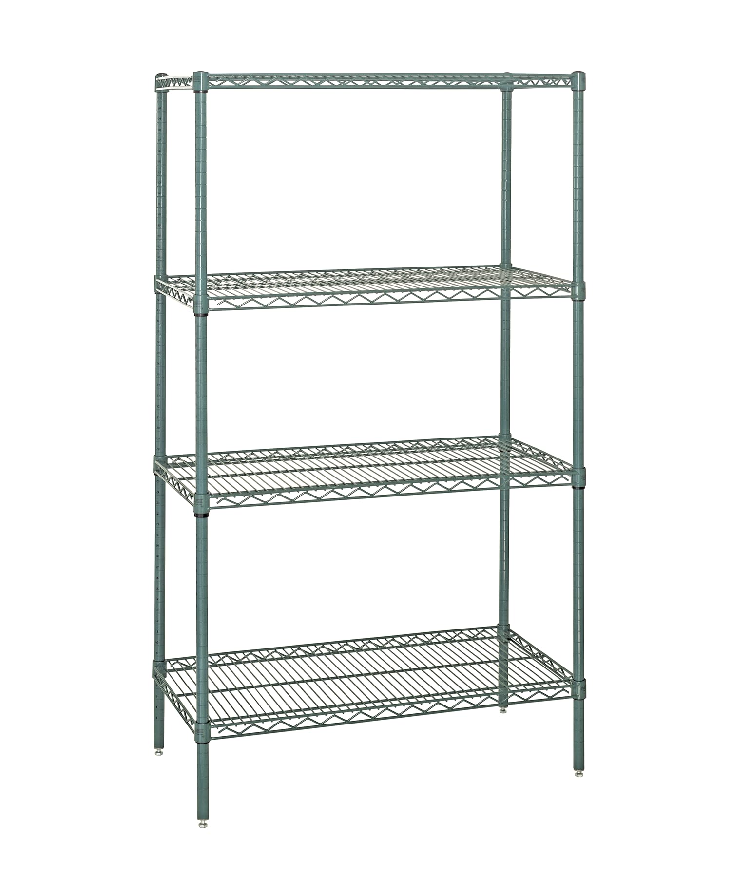 QUANTUM STORAGE SYSTEMS WR63-2430P Starter Kit - 4-Tier Green Epoxy Wire Shelves (63