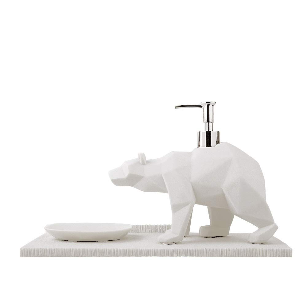 Creative Animal-Shaped Sandstone Toothbrush Holder & Soap Dispenser Set - 3-Piece Bathroom Accessories for Modern Home Decor (Color: D) | Perfect for Kids' Bathrooms, Guest Suites & Spa-Style Vanities