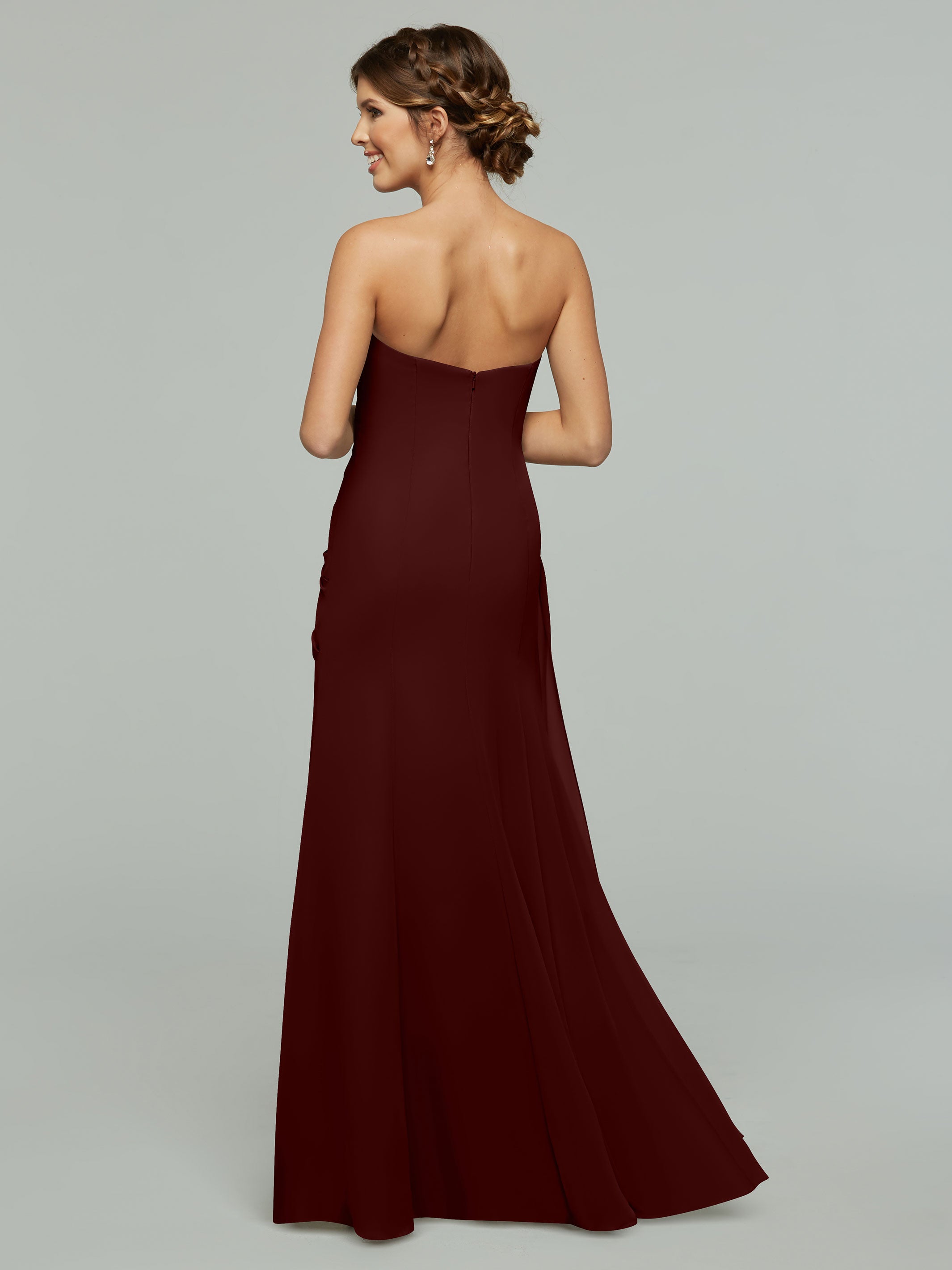 Elegant Strapless Sweetheart Chiffon Bridesmaid Dress with Ruching - Perfect for Weddings, Formal Events & Special Occasions