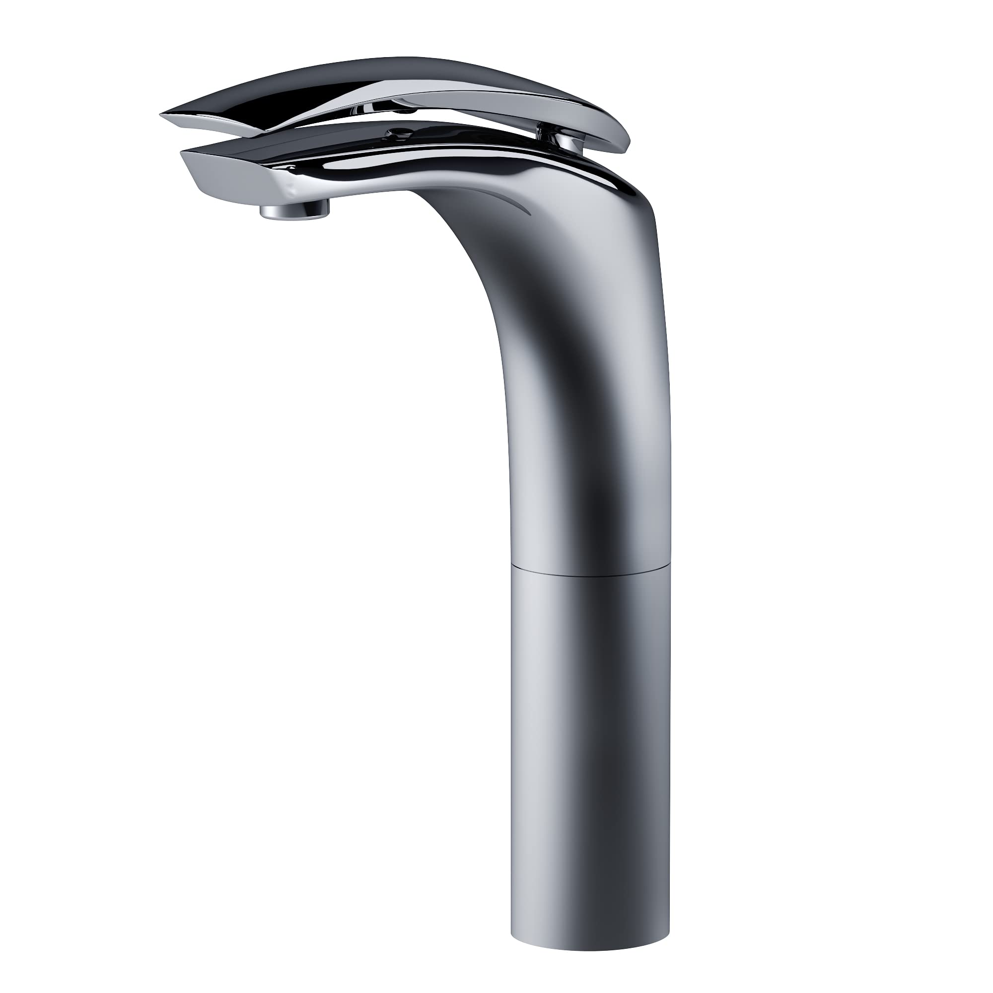 Dowell Modern Tall Vessel Sink Faucet - Single Handle One Hole Bathroom Vanity Faucet in Chrome (Model 8001 018 01) - Perfect for Contemporary Bathroom & Powder Room Decor