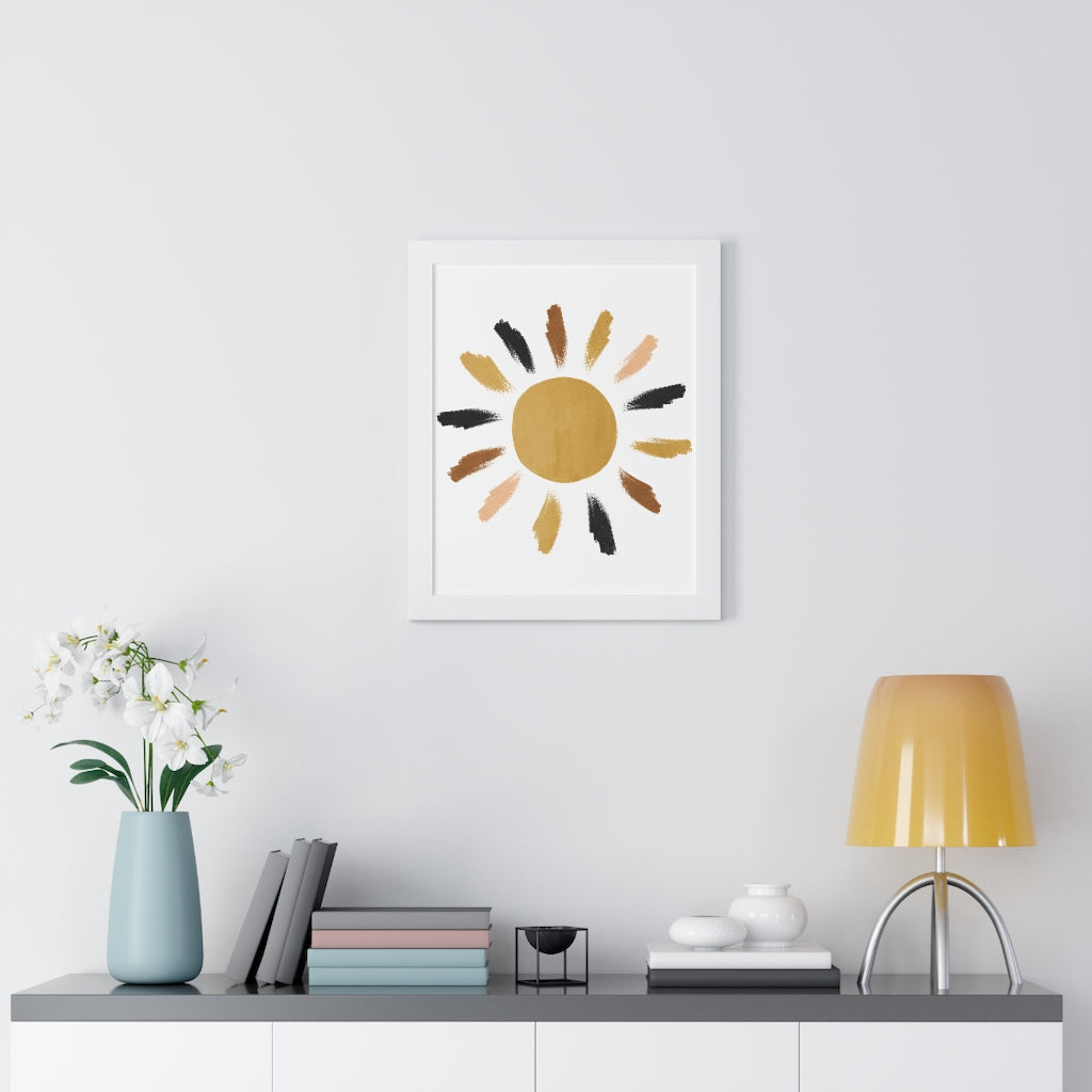 Modern Sunshine Framed Vertical Poster - Wall Art Decor for Living Room, Bedroom & Office - Perfect for Home & Office Decoration