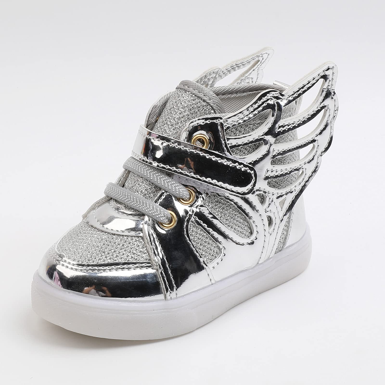 LED Light Up Sneakers for Toddlers - Girls Bling Slip-On Shoes for Play & Sports