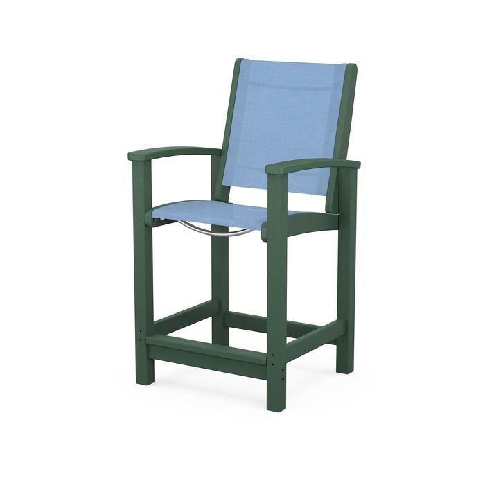 POLYWOOD Coastal Counter Chair - Durable Outdoor Bar Stool for Patio, Deck & Poolside - Weather-Resistant & Low Maintenance