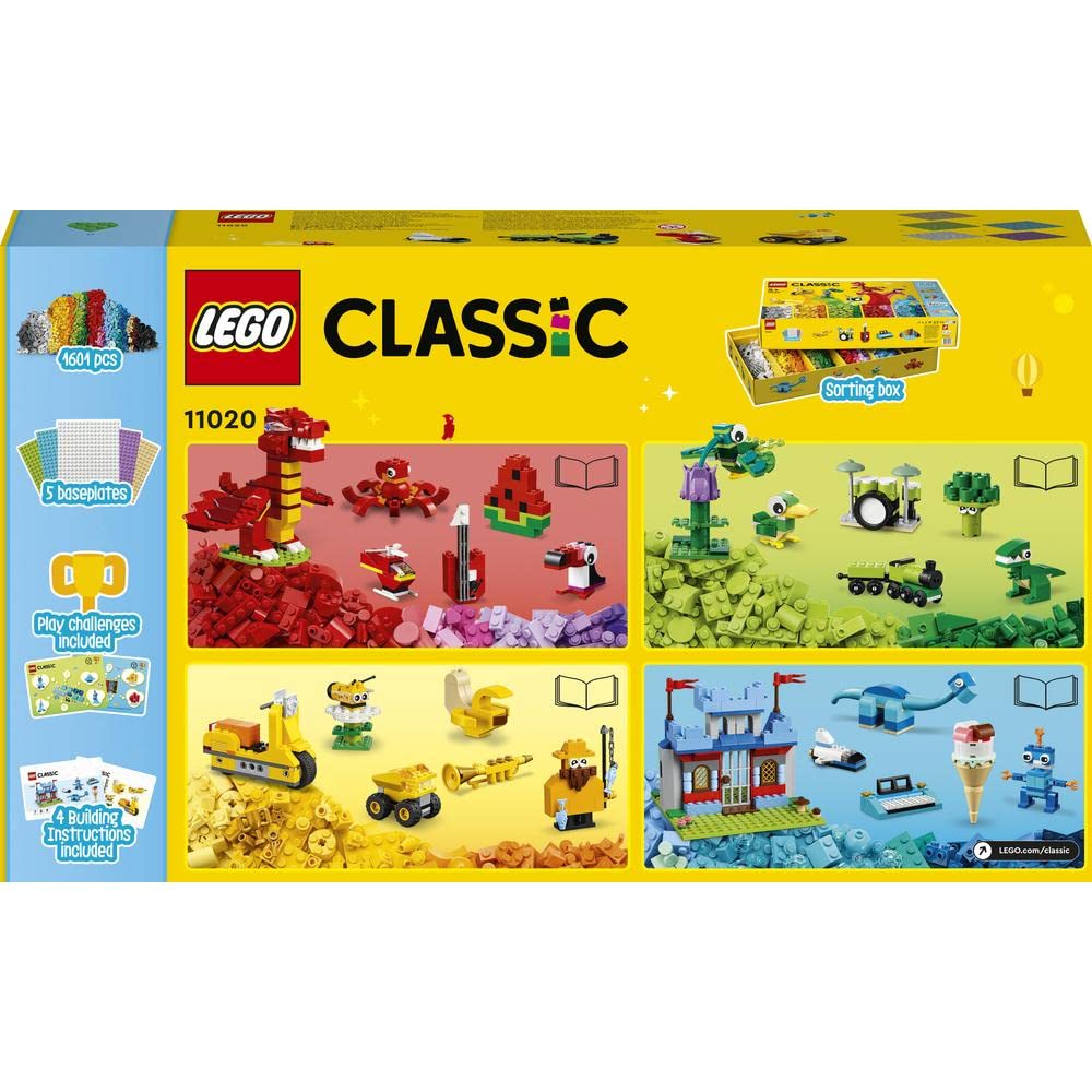 LEGO Classic 11020 Creative Brick Box - Build a Castle, Train & More | STEM Learning Toy for Kids | Perfect for Birthday Gifts & Classroom Activities