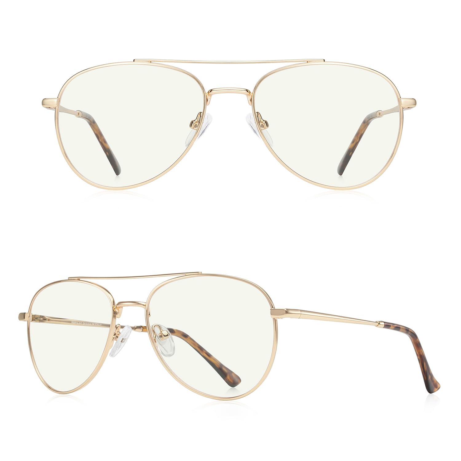 Blue Light Blocking Aviator Glasses for Men & Women - Computer & Reading Use
