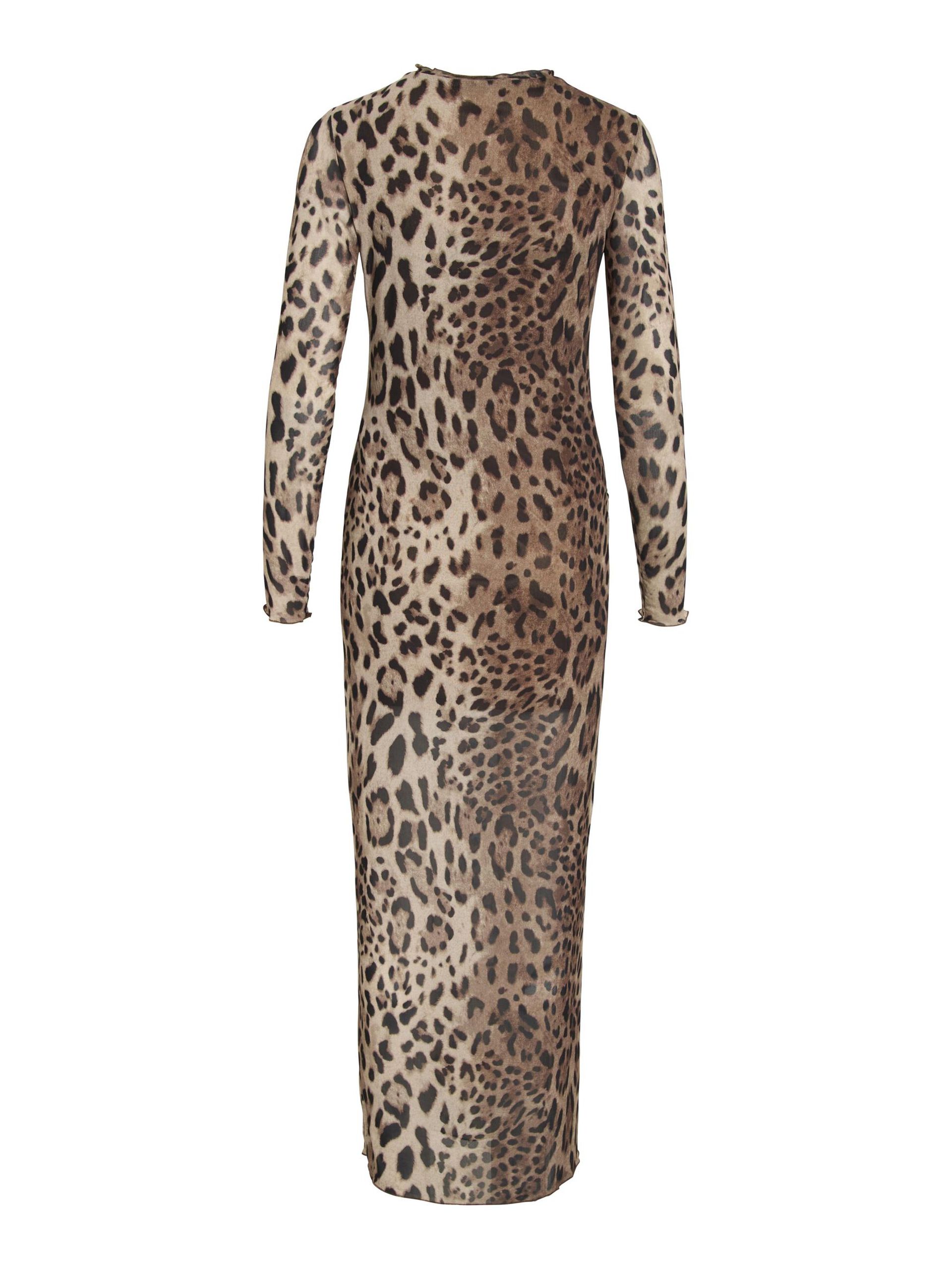 Ninna Mesh Midi Dress - Black & Leopard Print Summer Dress for Women | Perfect for Beach Vacations, Date Nights & Casual Outings