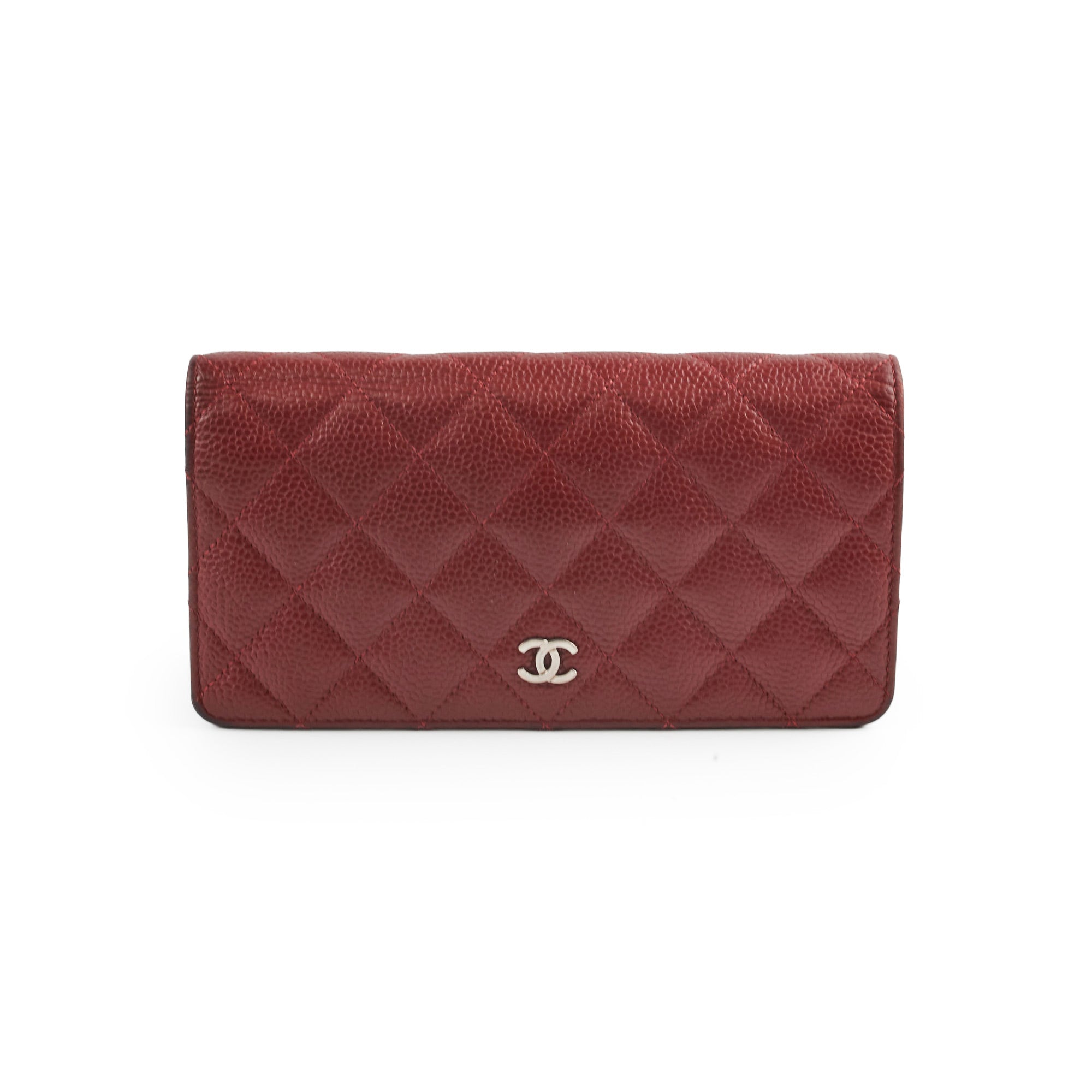 Chanel Classic Flap Long Wallet in Red Caviar Leather - Series 18 | Luxury Women's Wallet for Everyday Use & Special Occasions