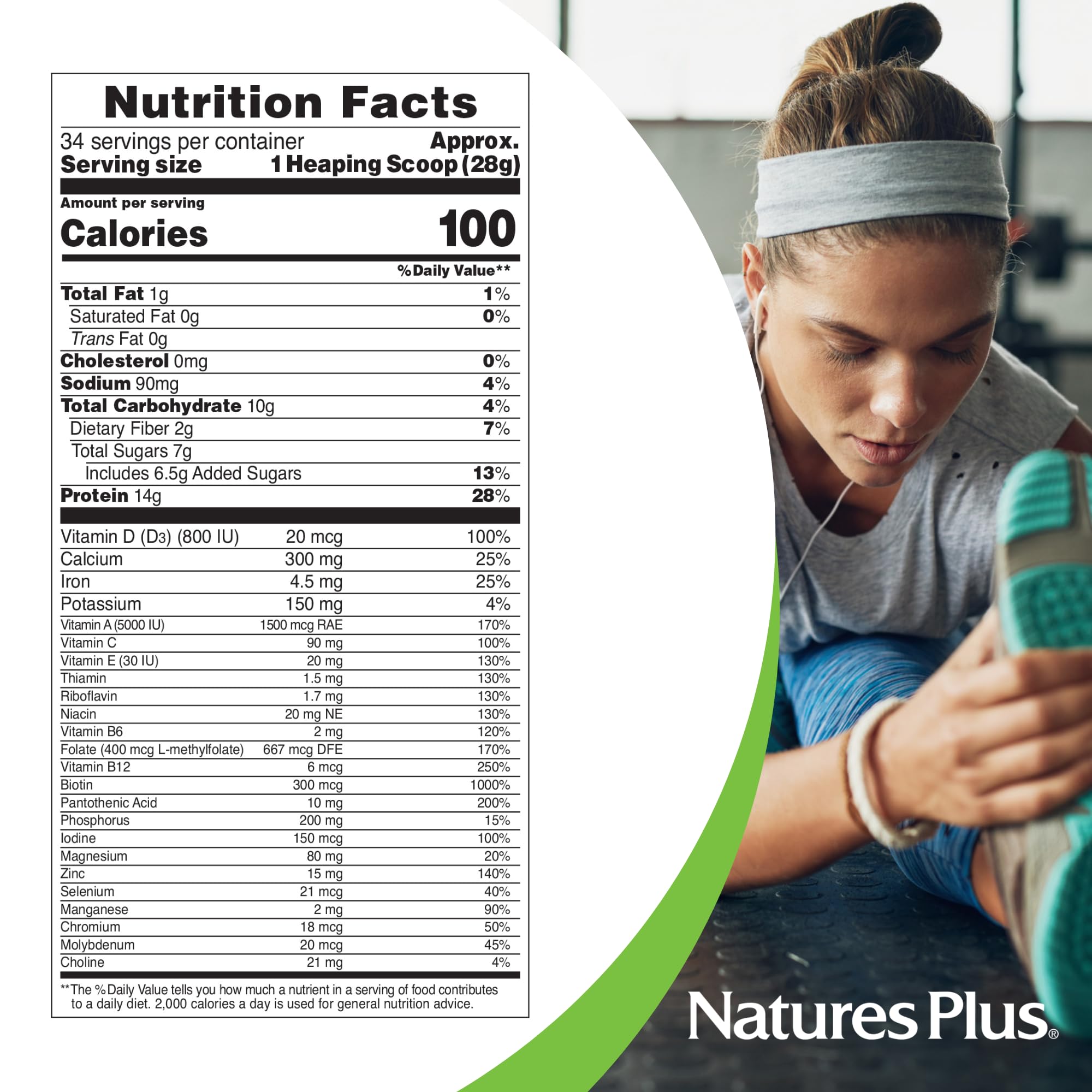 Natures Plus SPIRU-TEIN Chocolate Protein Powder - 2.1 lb (Pack of 2) | Plant-Based Vegan Protein Shake | Non-GMO, Gluten Free, Vegetarian | 68 Servings | Perfect for Post-Workout Recovery & Meal Replacement