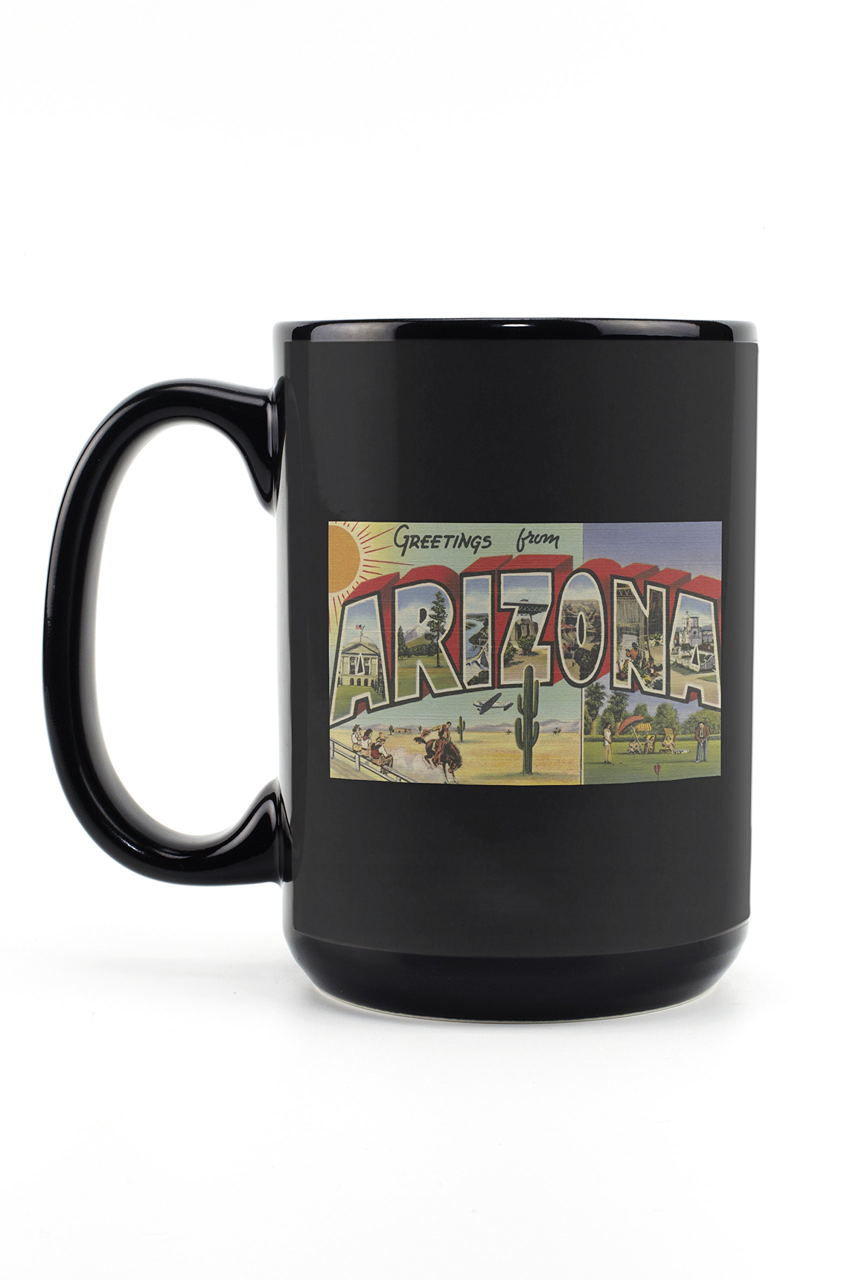 Vintage Halftone Arizona Sun 15oz Ceramic Coffee Mug - Dishwasher & Microwave Safe - Perfect for Home, Office & Camping Use