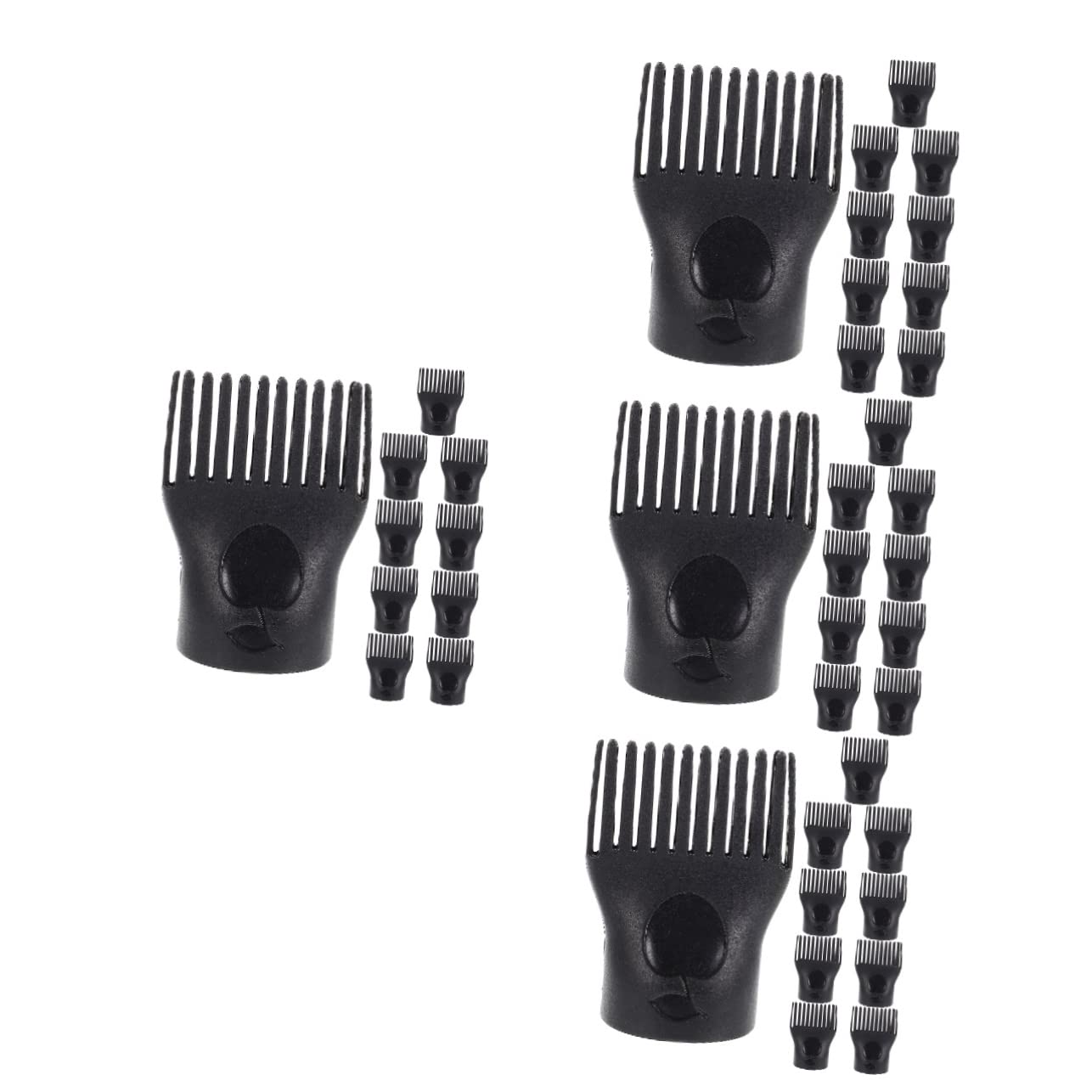 Healeved 40 Pcs Hair Dryer Nozzle Set - Black Diffuser & Concentrator Attachments for Curly Hair, Blow Dryer Brush Adapter - Perfect for Salon Styling & Home Hair Care