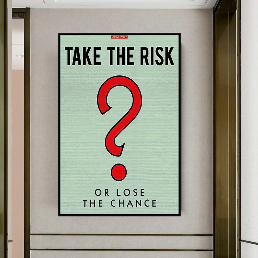 Alec Monopoly Take the Risk Canvas Wall Art - Modern Pop Art Painting for Home & Office Decor | Perfect for Living Room, Bedroom, or Gift