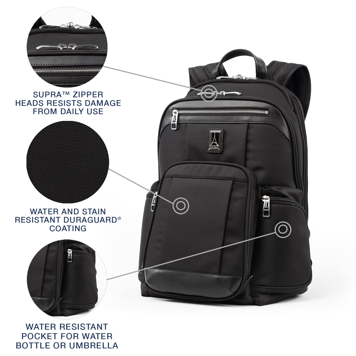 **Travelpro Platinum Elite Business Laptop Backpack for Men & Women – Fits 17.5 Inch Laptop – Durable & Stylish Work & Travel Backpack in Shadow Black – Perfect for Business Trips, Commuting & Office Use**