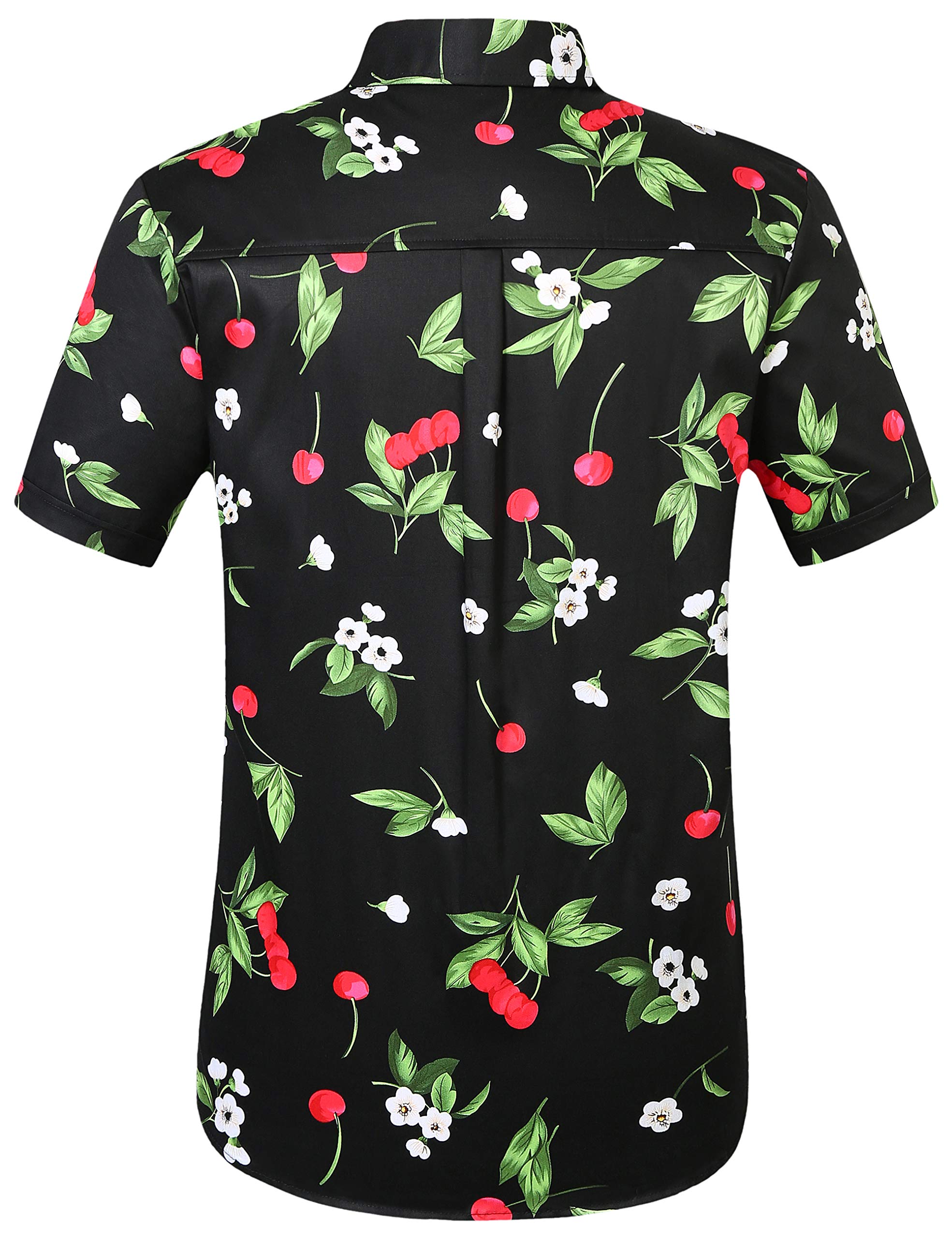 SSLR Men's Casual Short Sleeve Button-Down Hawaiian Shirts - Tropical Print Summer Shirts for Beach, Vacation & Outdoor Activities