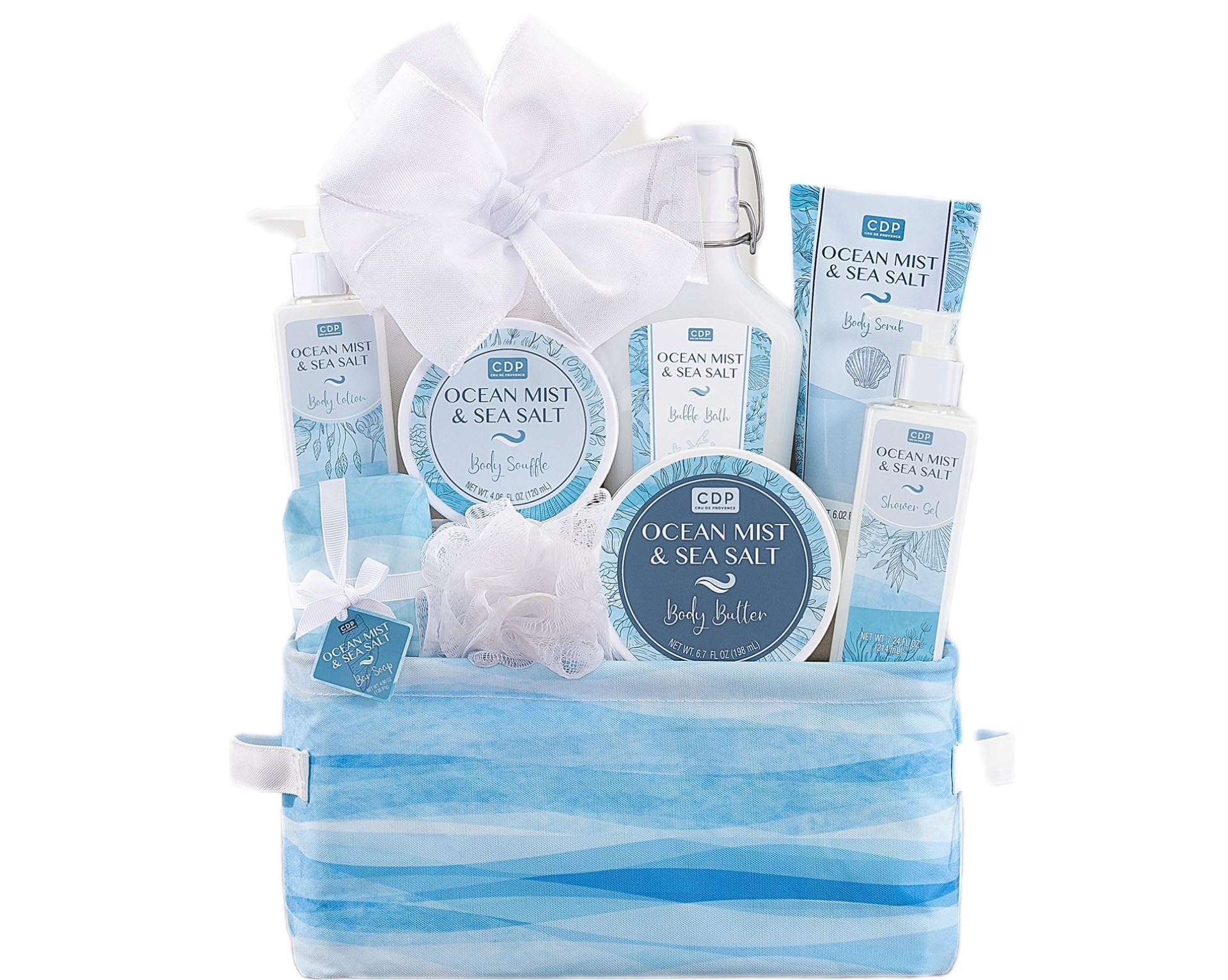 Luxury Spa Gift Basket for Women - Relaxing Beach Day Escape Set with Bath & Body Products, Slippers & More | Perfect Birthday, Mother's Day & Anniversary Gift by Wine Country Gift Baskets | Home Spa Retreat & Self-Care Package