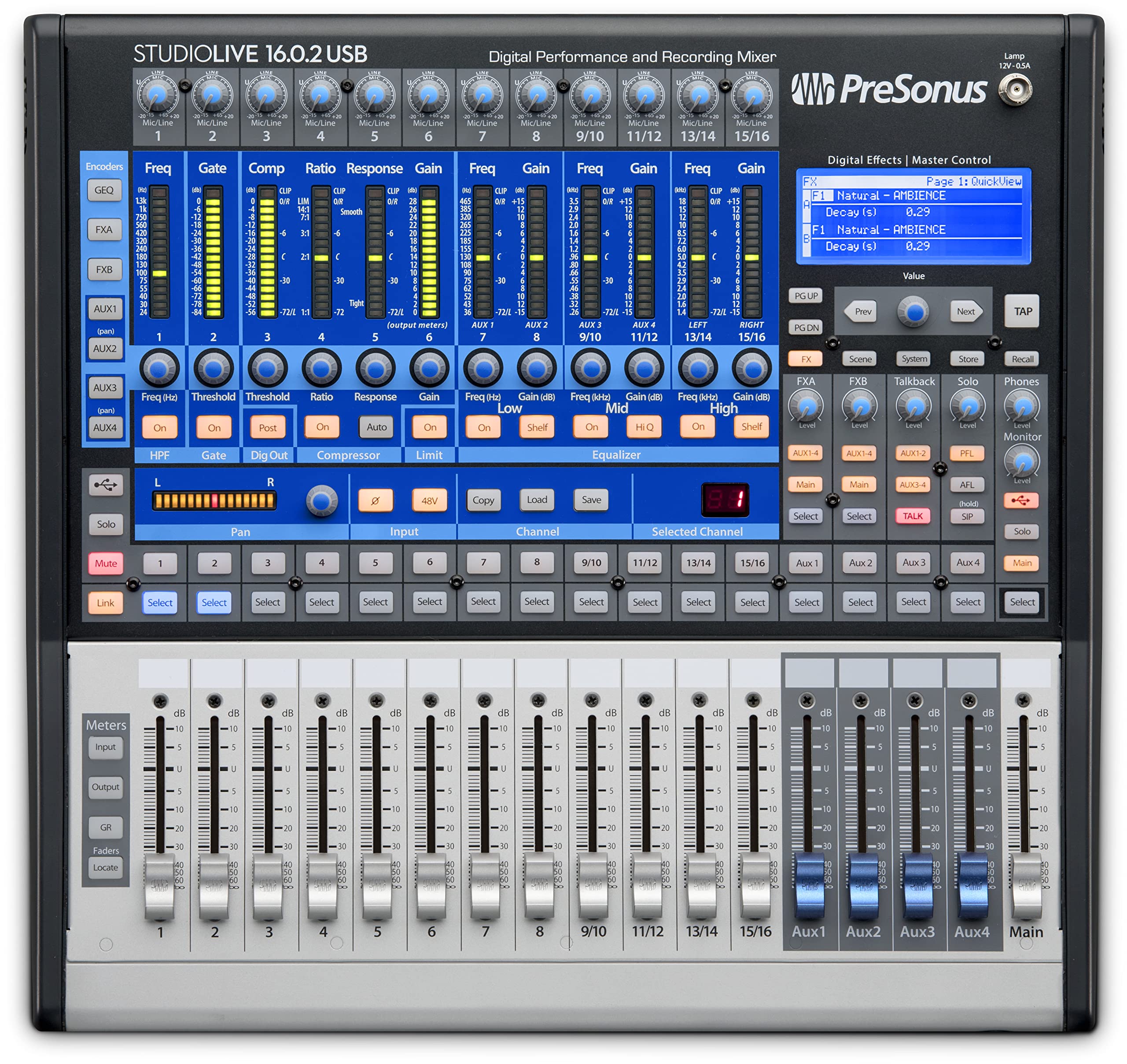 PreSonus StudioLive 16.0.2 USB 16x2 Digital Mixer for Live Performance & Studio Recording - Perfect for Bands, Podcasts, and Home Studios
