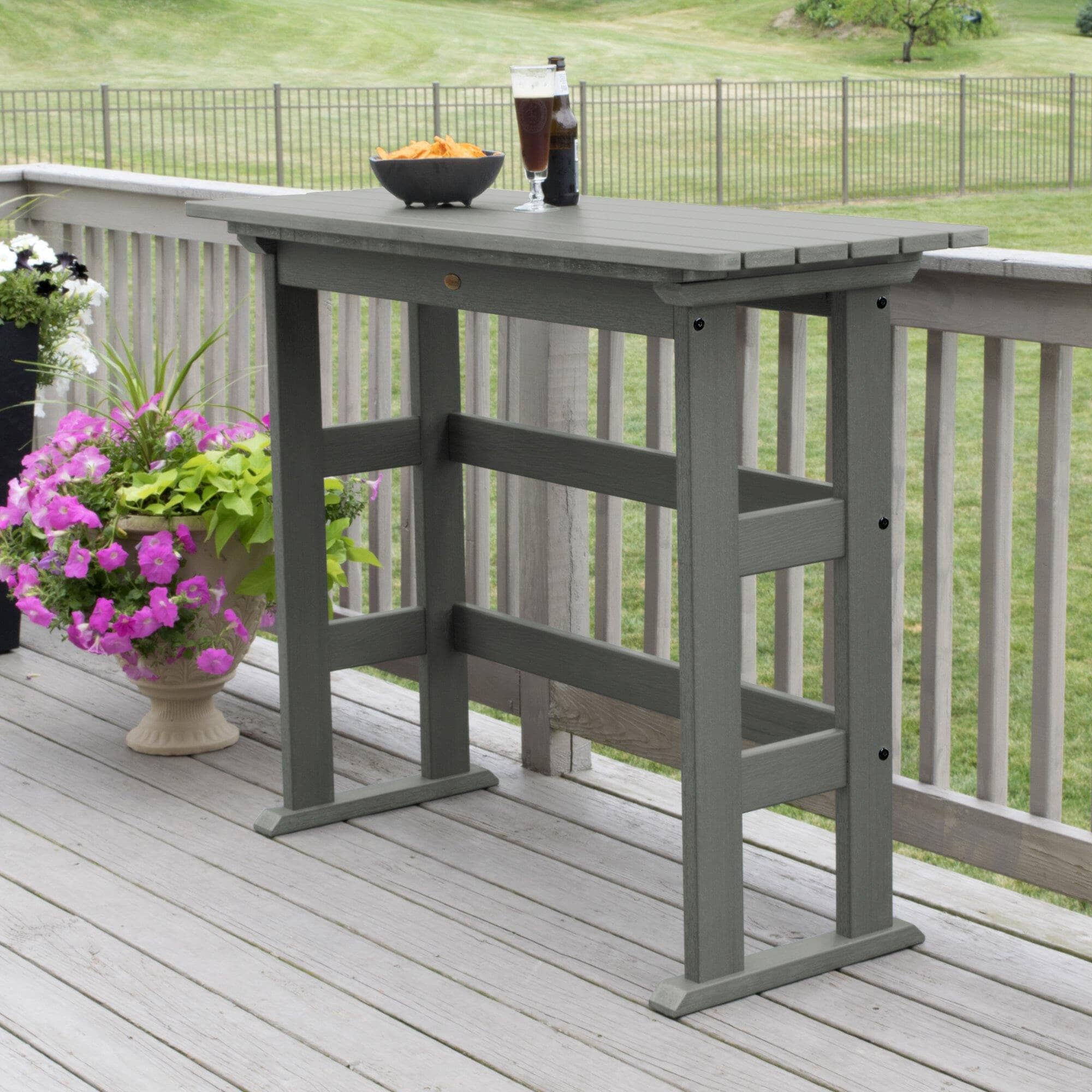 Refurbished Lehigh Bar Height Balcony Table - Outdoor Bistro Set for Patio, Deck & Small Spaces - Perfect for Coffee, Dining & Relaxing