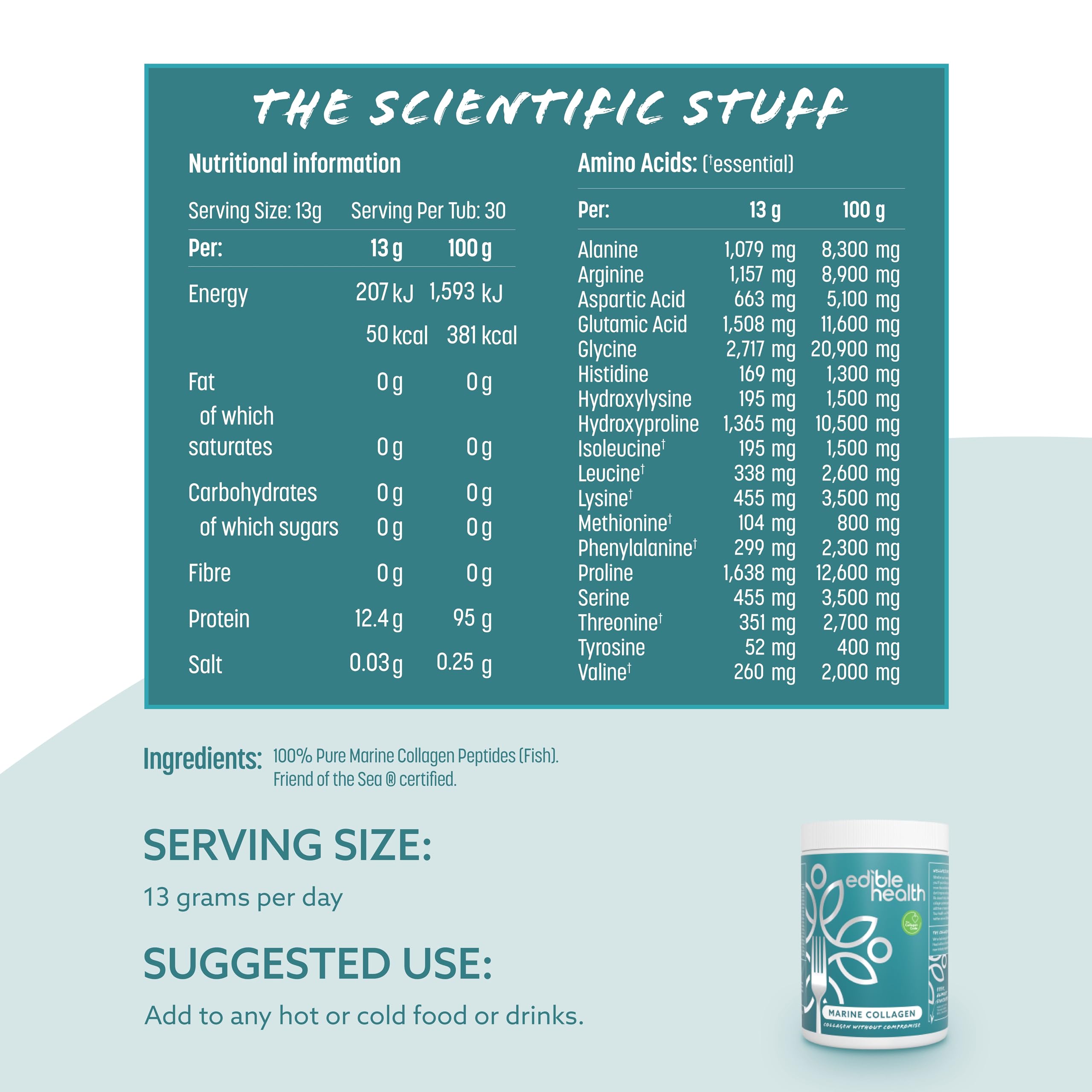 Premium Marine Collagen Peptides Powder - 400g (30-Day Supply) | Hydrolyzed Collagen Protein Supplement for Skin, Hair & Joint Support | Keto, Paleo & Carb-Free Dietary Supplement | Ideal for Smoothies, Coffee & Daily Wellness Routine